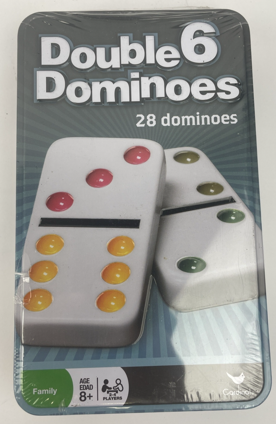 Collectors Dominoes Double Six Jumbo Color Dot 28 Shiny Dominoes New Sealed