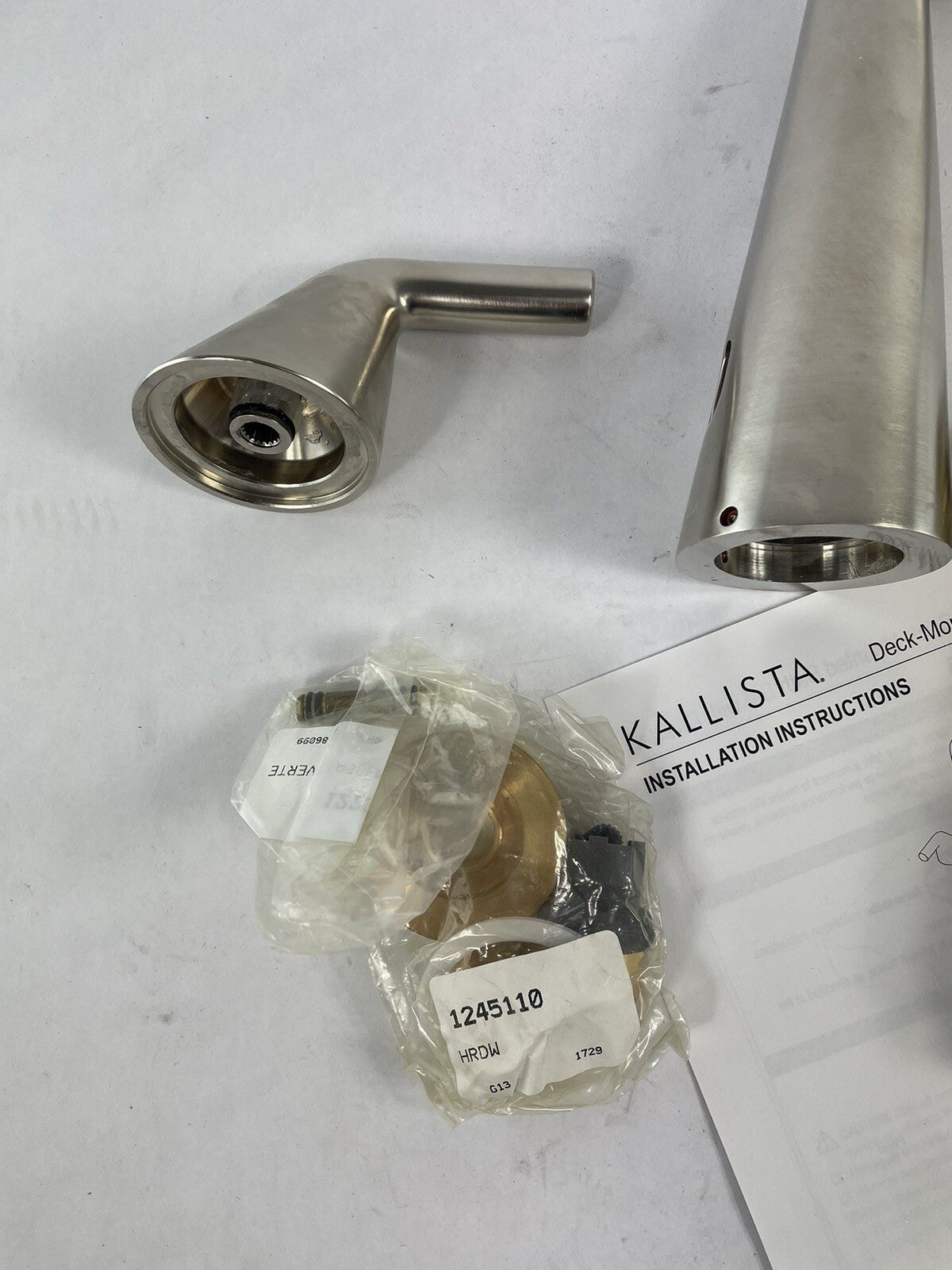 Kallista Taper Deck Mounted Roman Tub Filler Brushed Nickel P24803-LV-AG