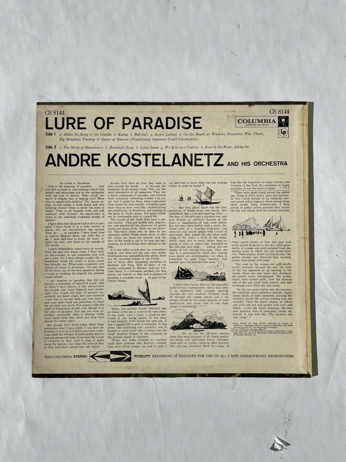 Lure of Paradise Andre Kostelanetz Vinyl Record Q10