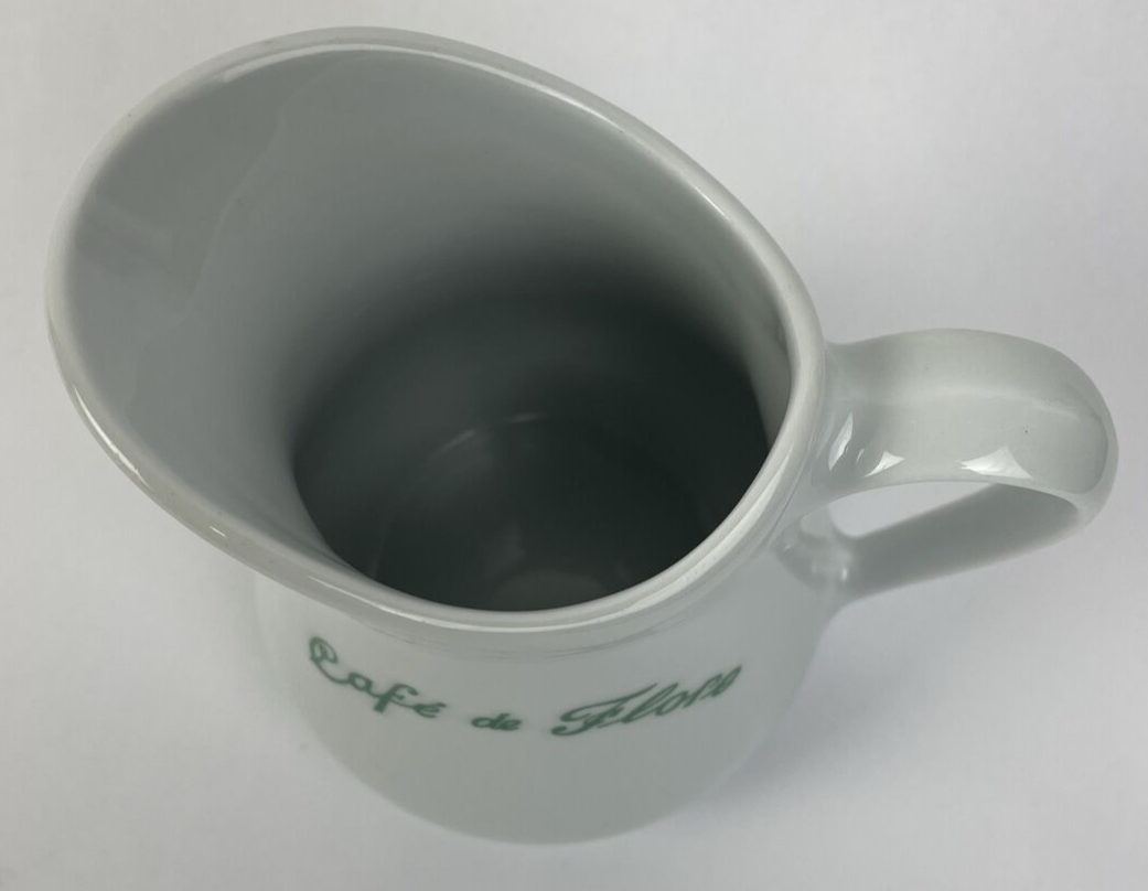 Apilco France Porcelain Cafe De Flore Porcelain Cream Pitcher Paris 3" Coffee