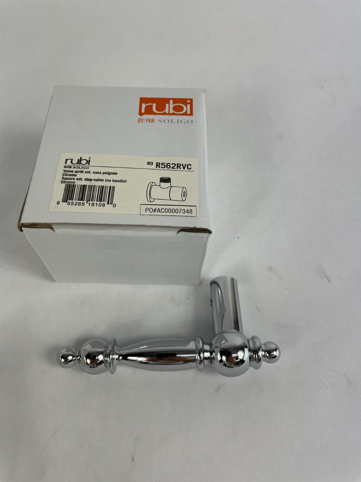 Rubi RTR562SC Saida polished chrome stop valve with integrated water outlet