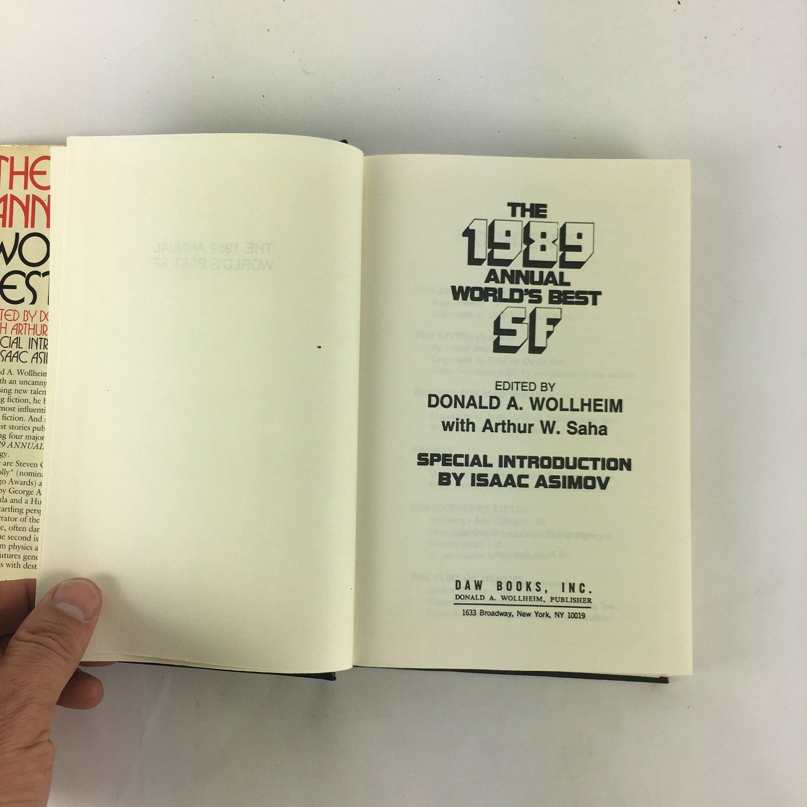 The 1989 Annual World's Best SF Edited by Donald A.Wollheim