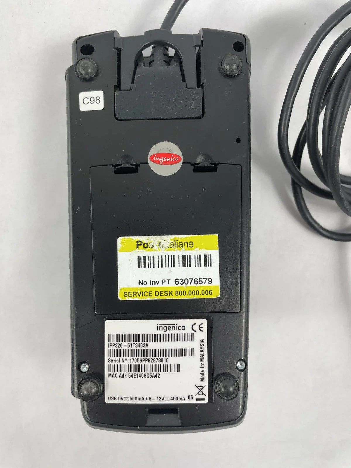 INGENICO IPP320 POS CREDIT CARD READER IPP320-01T1358A DRD2-1w