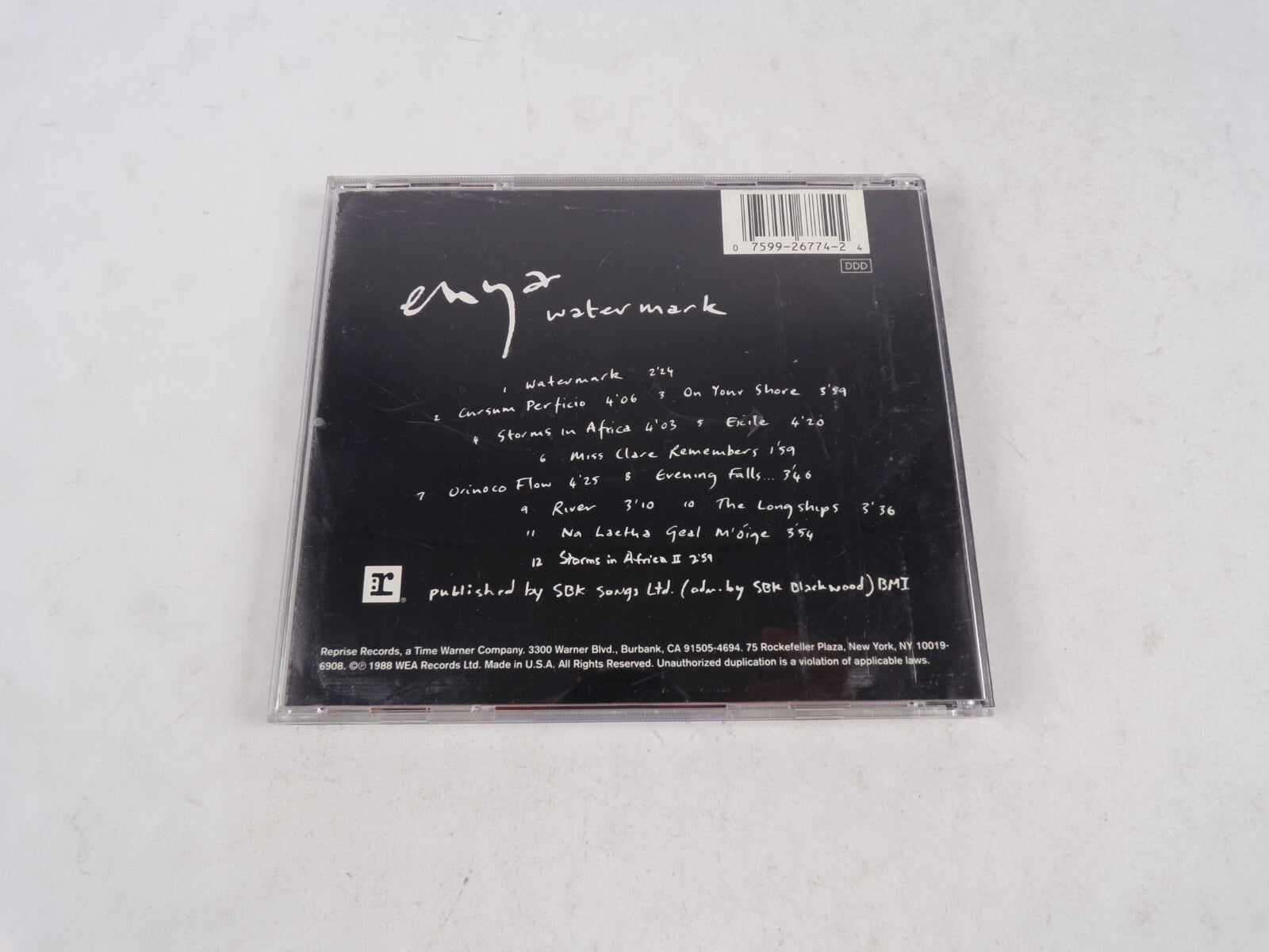 Enya Watermark Cursum Perficio On Your Shore Storms In Africa Exile Miss CD#22