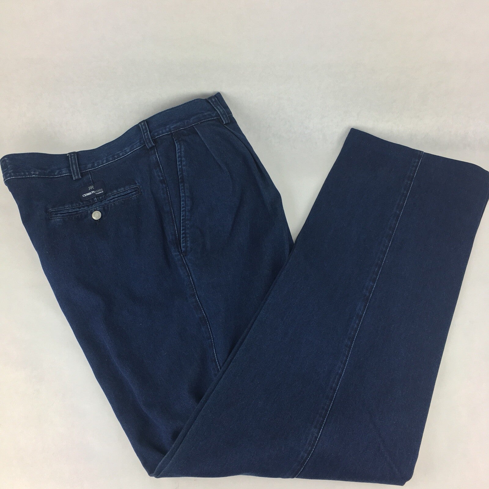 CERRUTI Essential Blue Cotton Denim Mens Jeans Straight 52