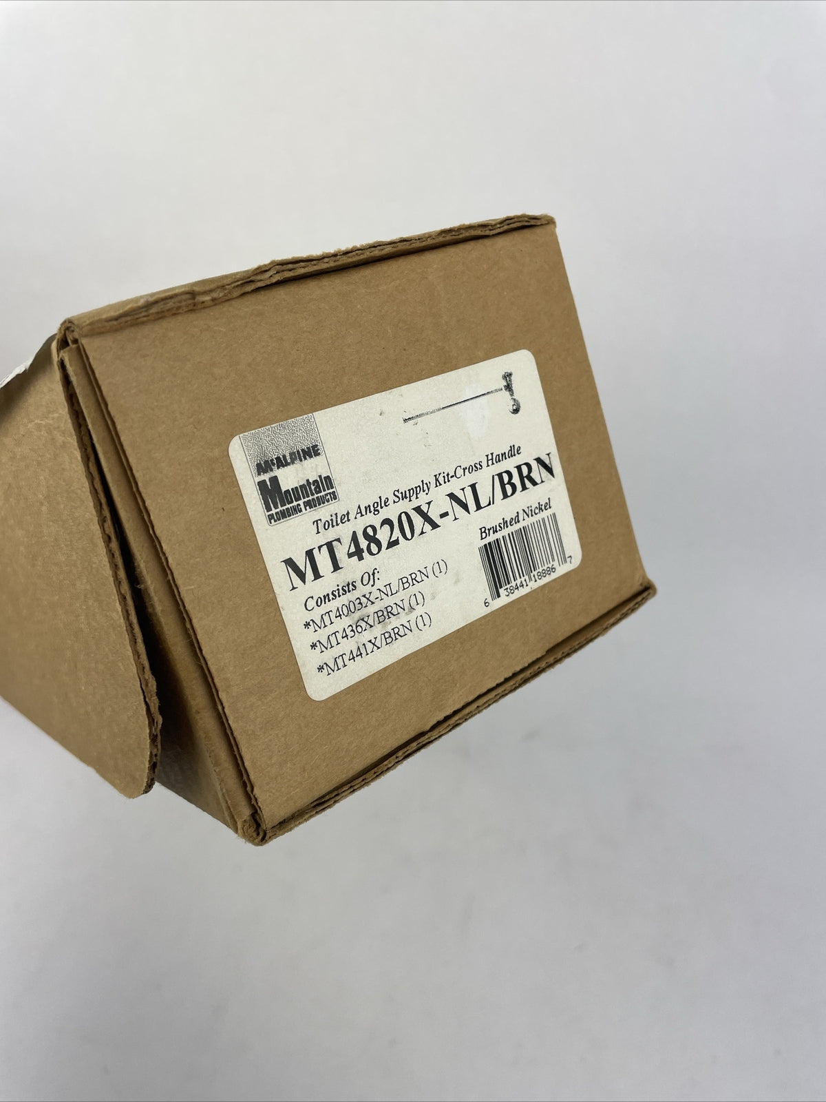 Mountain Plumbing MT4820 NL BRN brushed nickel toilet angle supply kit with cross handle