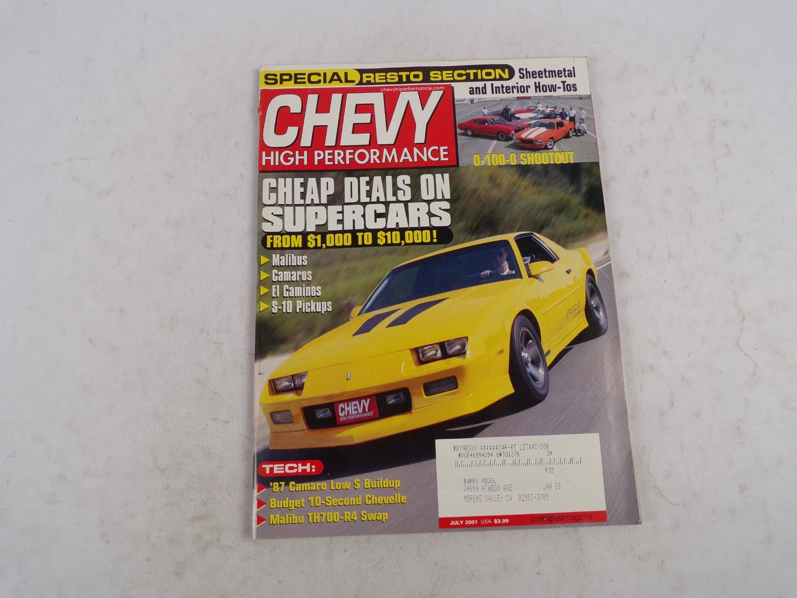July 2001 Chevy High Performance Cheap Deals On Supercars Special Resto Section