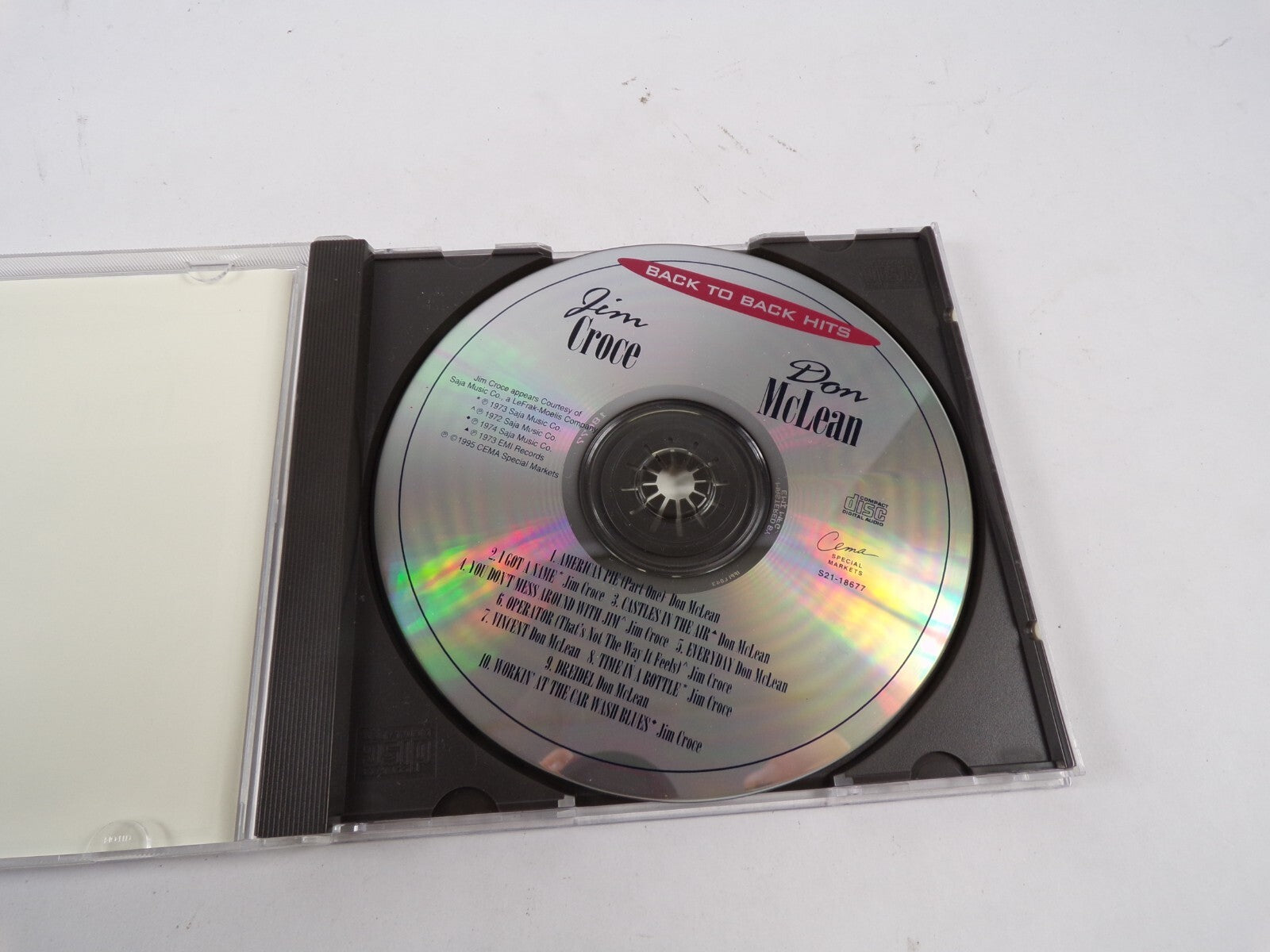Back To Back Hits Jim Croce Don McLean American Pie I Got A Name Dreidel CD#48
