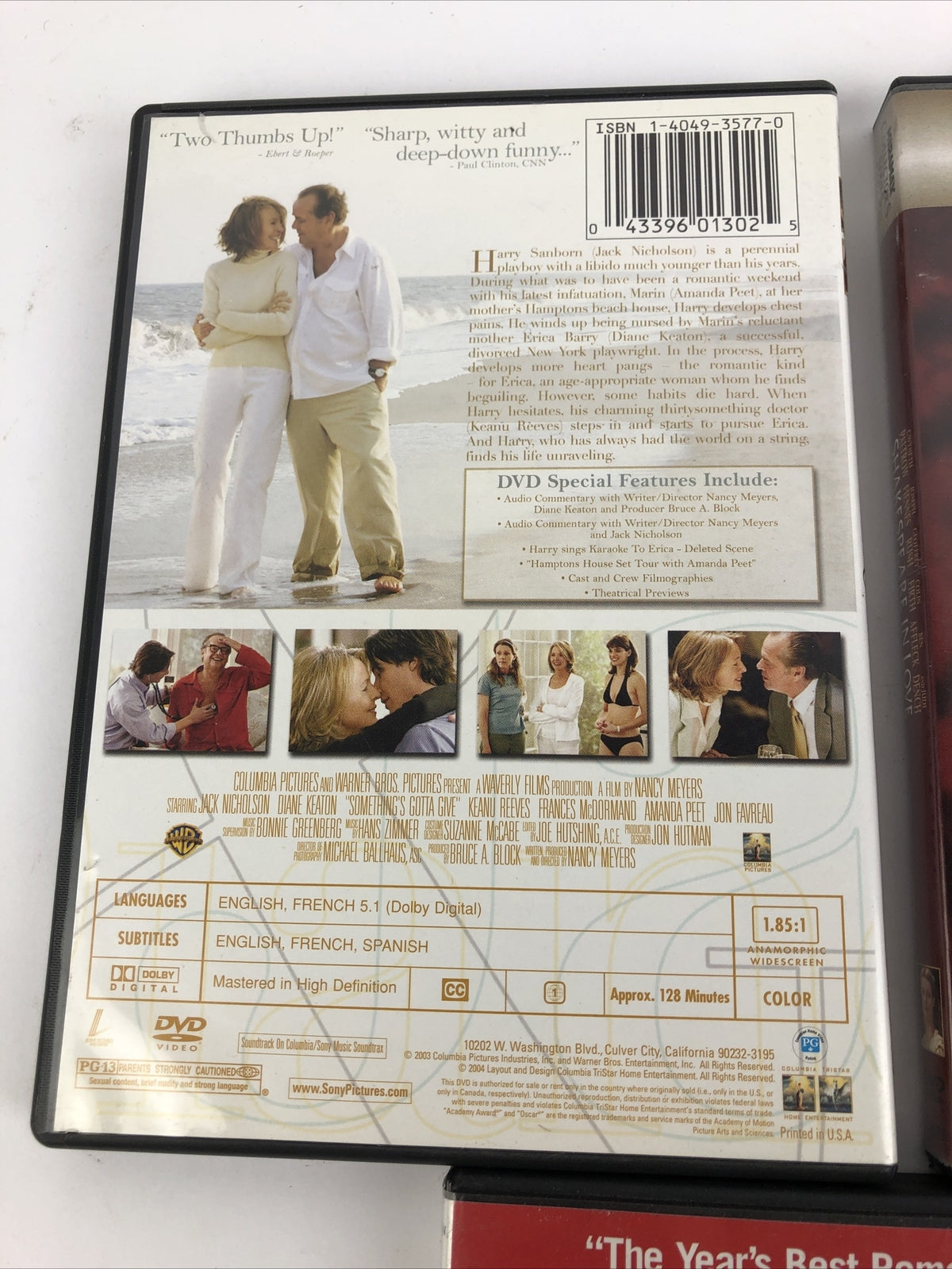 3 x Rom-Com Romantic Comedy Movies DVD Somethings Gotta Give, Prime, Shakespeare