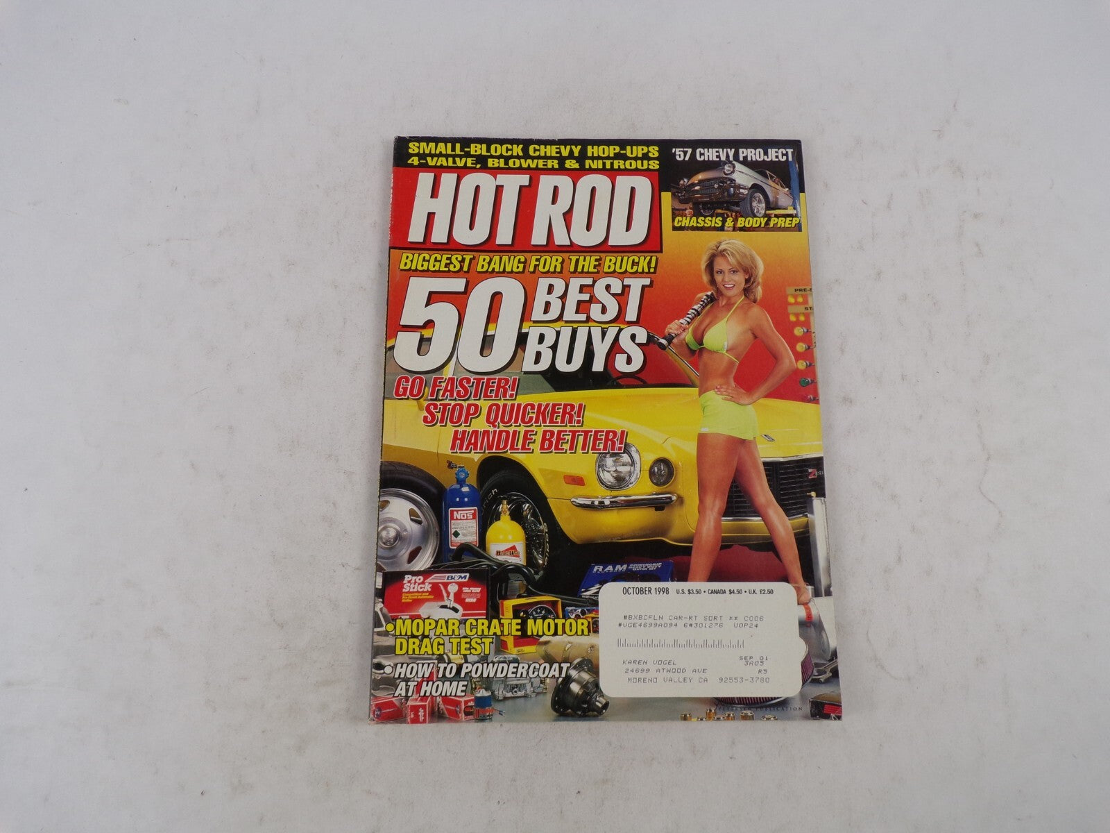 October 1998 Hot Rod Biggest Bang For The Buck! 50 Best Buys Go Faster! Stop Qui