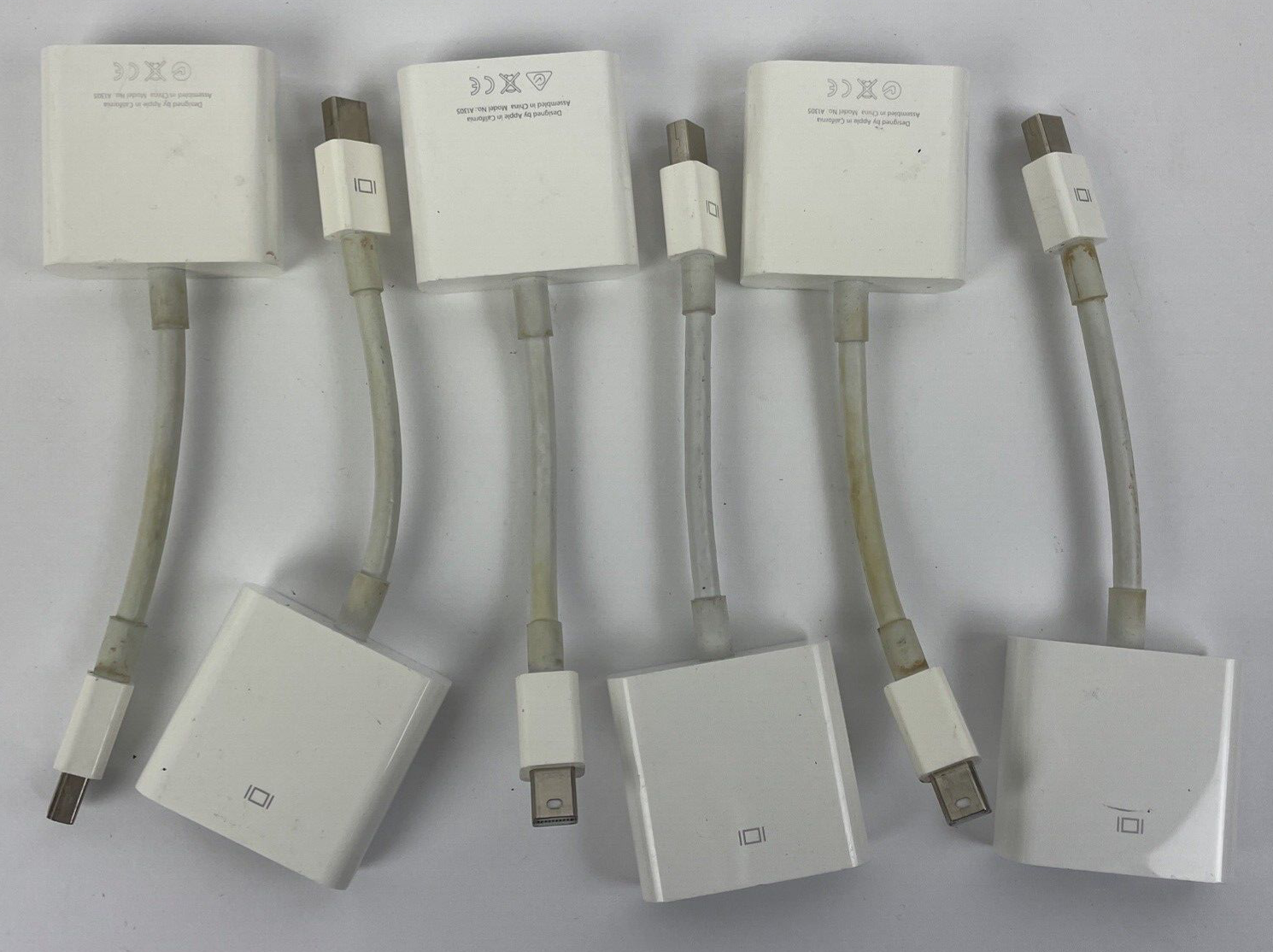 Bundle Lot of 6 x Apple Thunderbolt Mini DisplayPort to DVI Adapter A1305