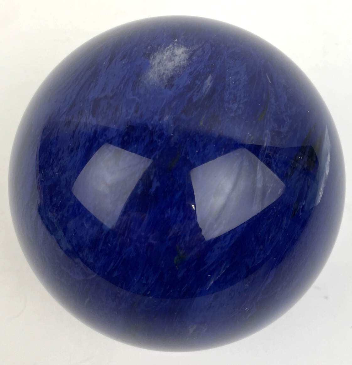4" Cobalt Blue Crystal Control Art Glass Paper Weight Hand Blown 3.7Lbs Tarot