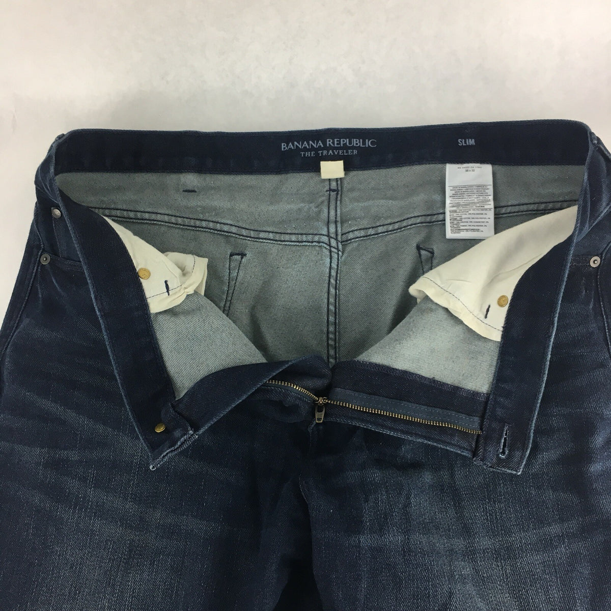 Banana Republic Mens Jeans The Traveler Slim 38x32 Blue Wash
