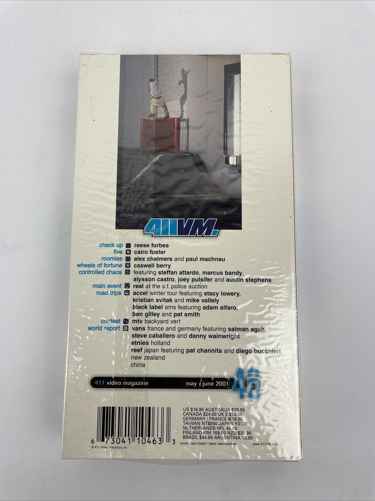 Factory sealed 411VM Skateboarding Issue 46 VHS Tape May/June 2001 featuring Cairo Foster and Caswell Berry.