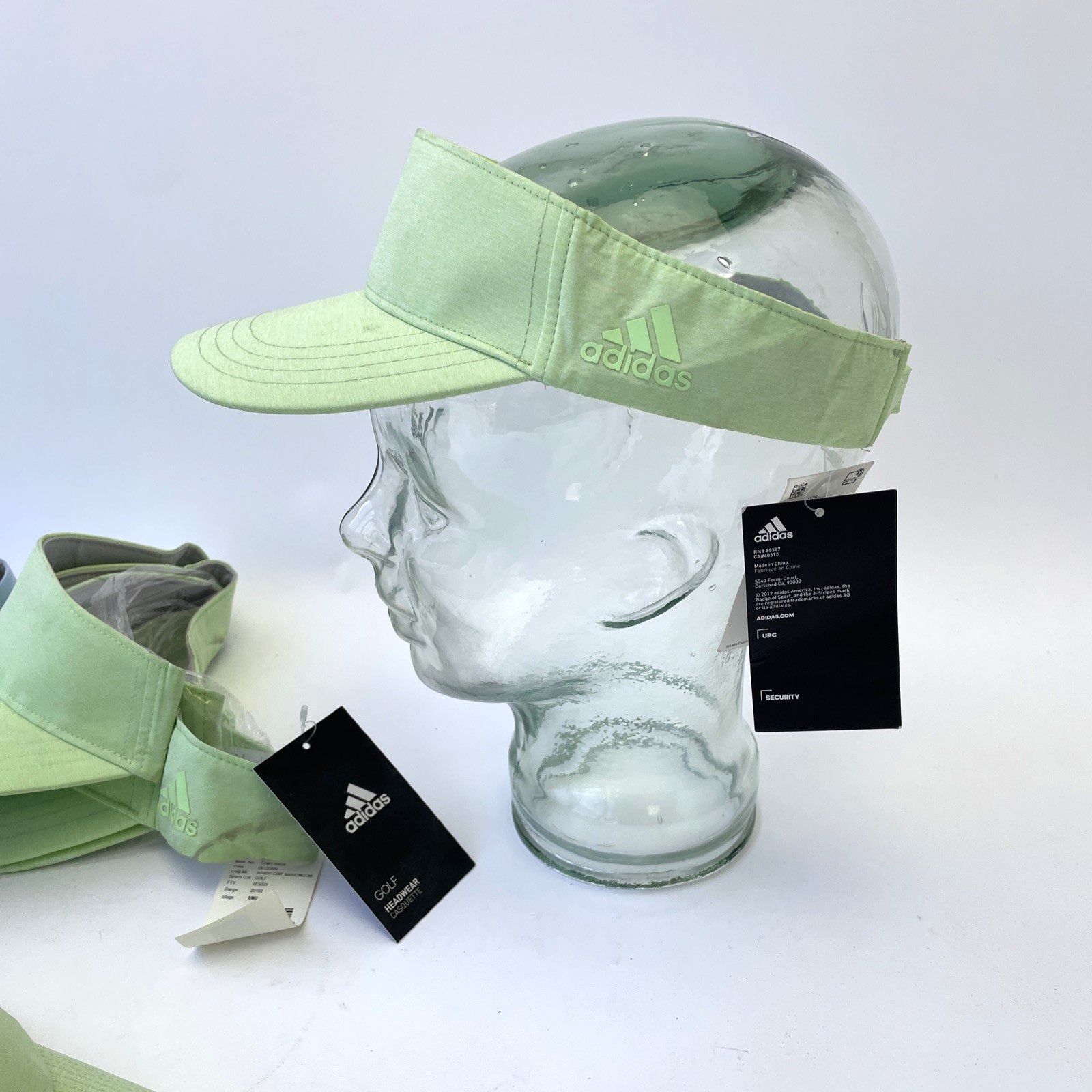 Lot of 14 Adidas Visor Hat Cap Strap Back One Size Green Blue Golf Tennis Womens