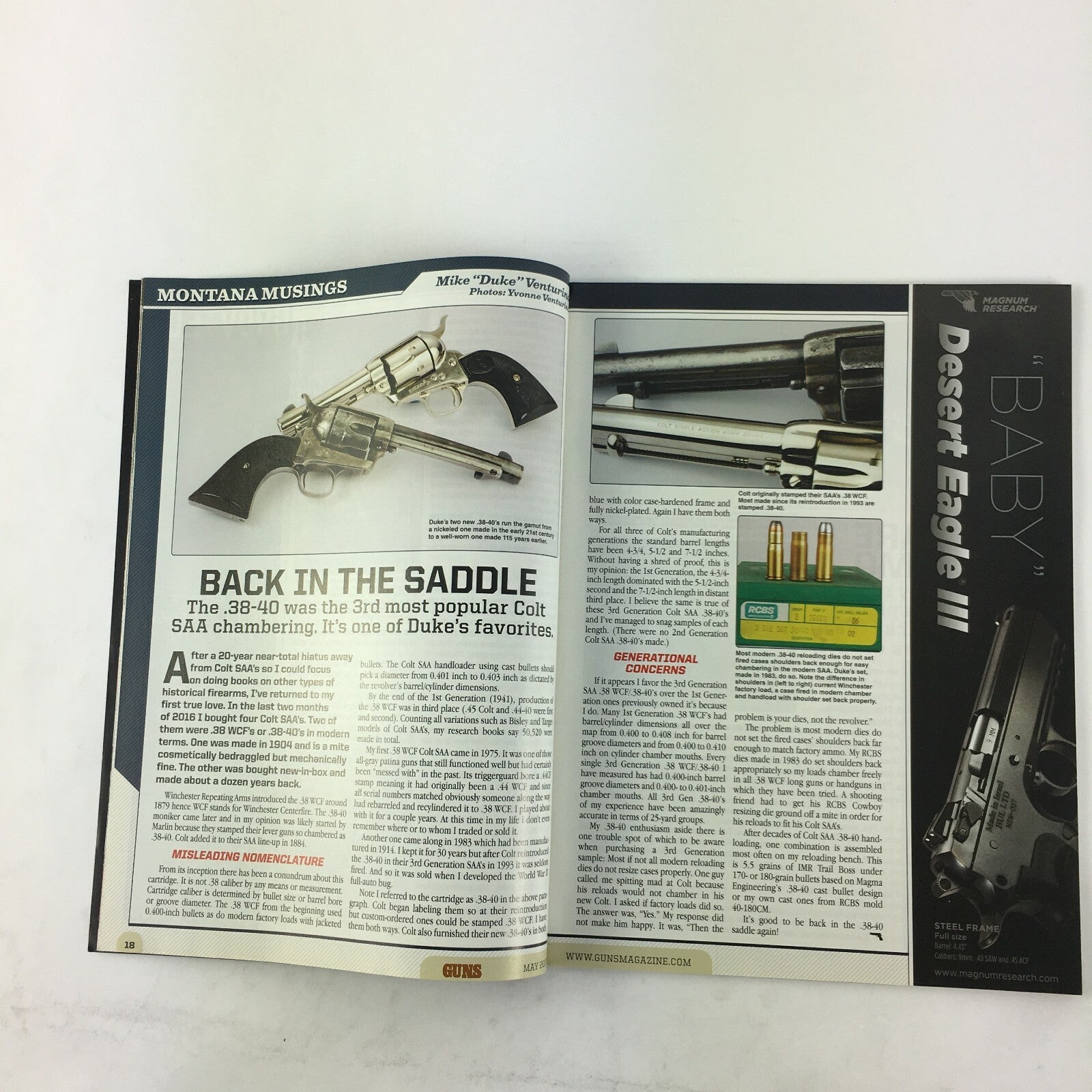 May 2017 Guns Magazine 9mm Double Threat .380 LCP II 13-Shot .45 ACP 7.62 AR-10