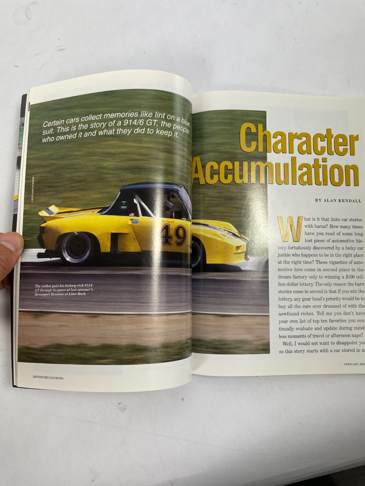 February 2002 Porsche Panorama Magazine Character Accumulation Alan Kendall