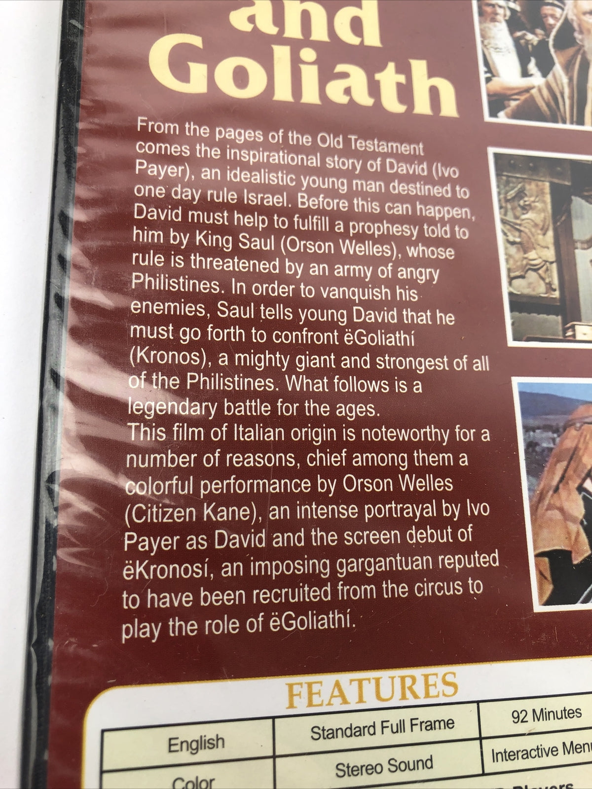 David & Goliath - DVD By Orson Welles,Ivo Payer,Edward Hilton - VERY GOOD