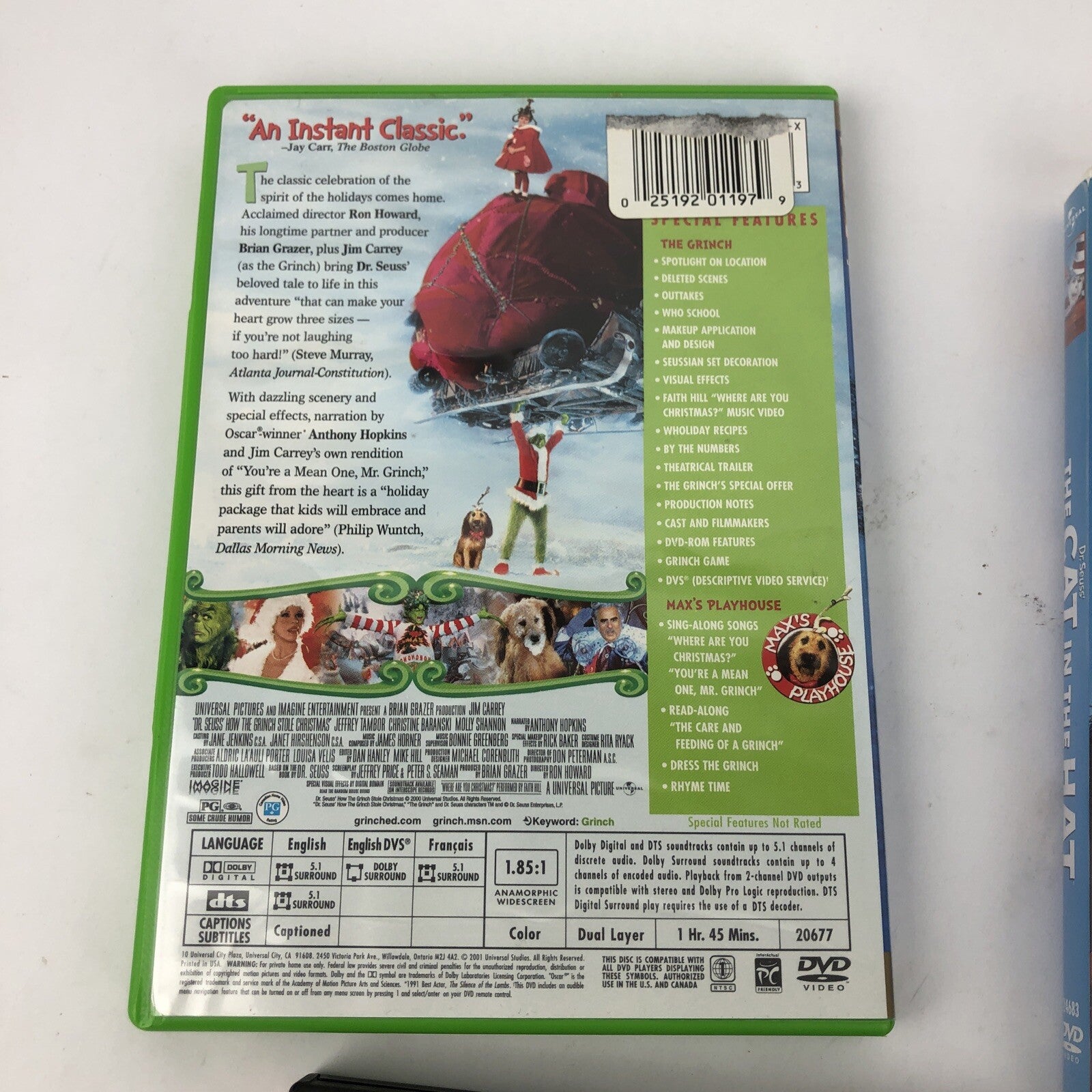 4 x Dr. Seuss DVD Movie Lot -Green Eggs and Ham, Cat in the Hat, The Grinch *VGC