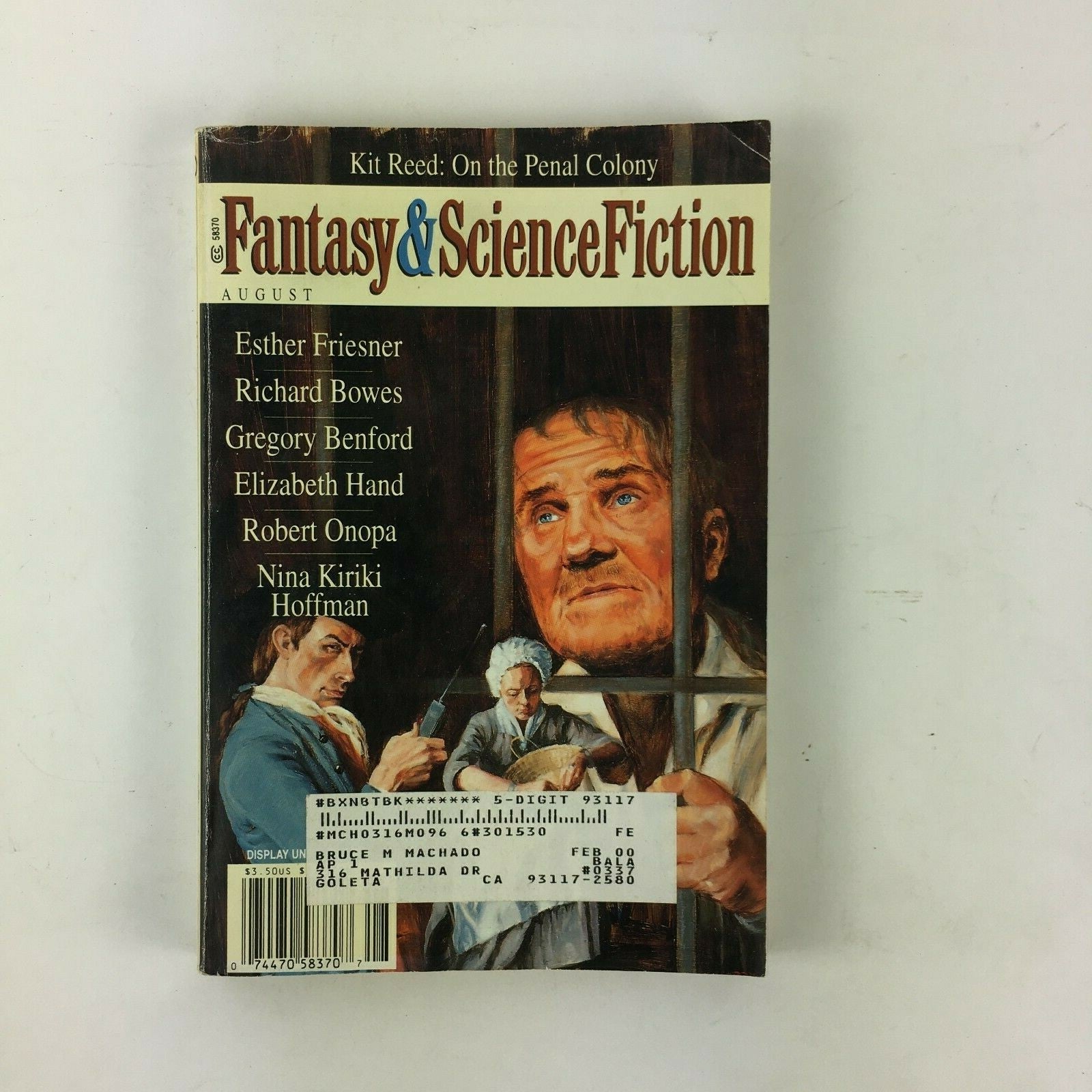 August Fantasy&Science Fiction Magazine Esther Friesner RichardBowes RobertOnopa