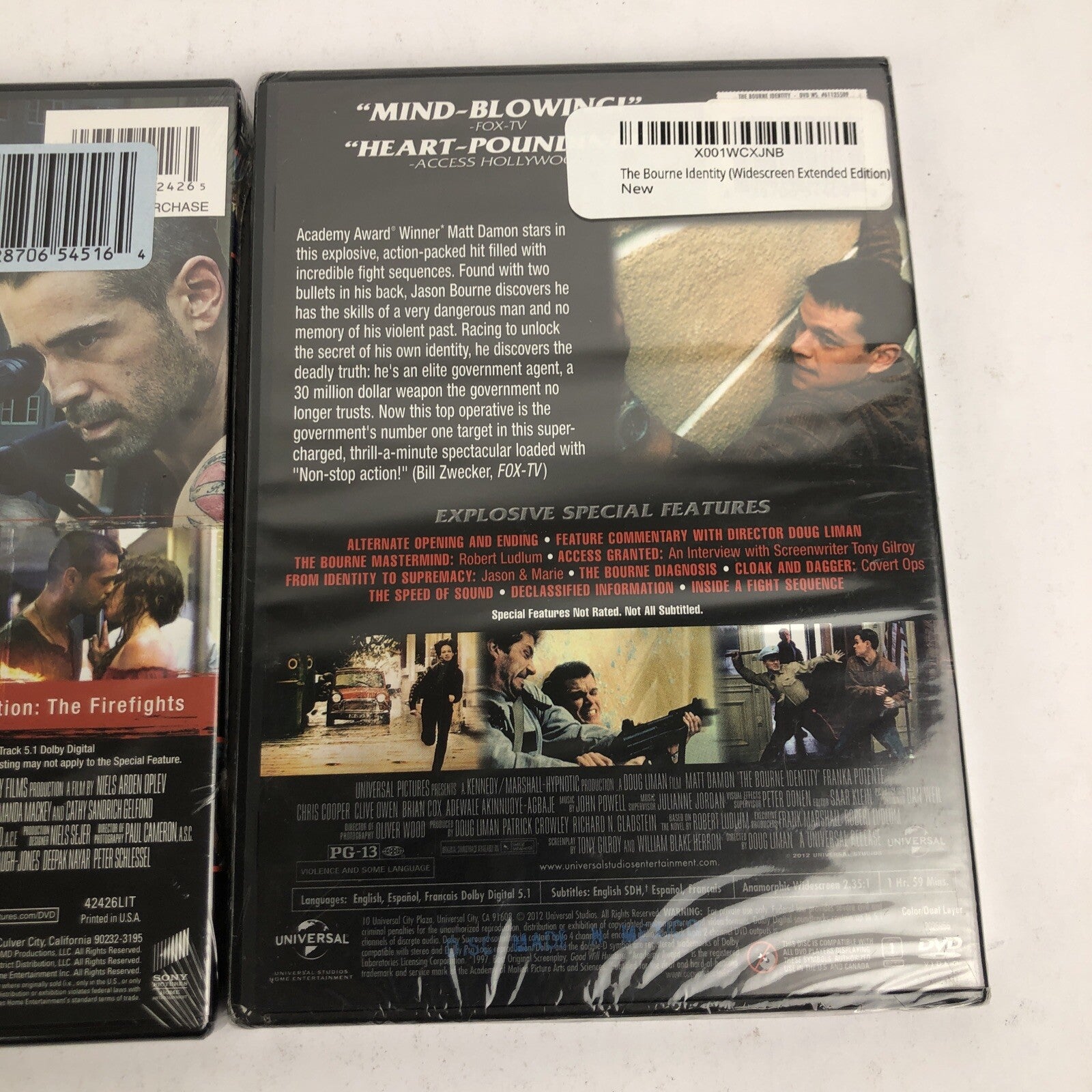 2 x DVD Lot Dead Man Down, Colin Farrel & The Bourne Identity, Matt Damon * NEW