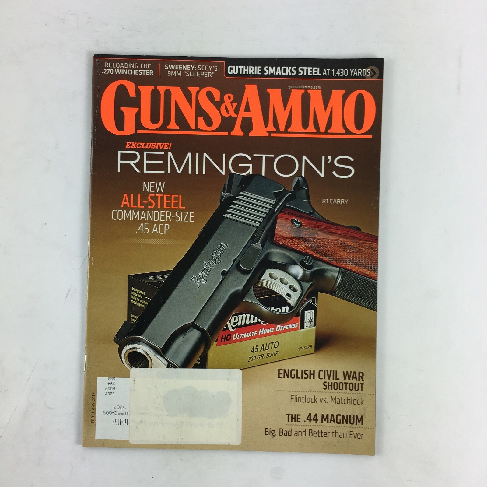 February 2013 Guns & Ammo Magazine Remington's All Steel Commander .45 ACP