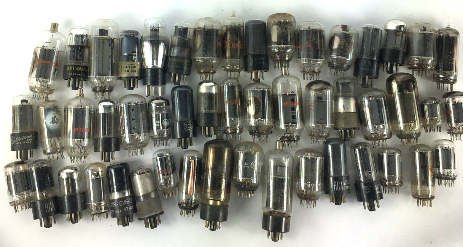 Lot of 50 Various Brands Vintage Vacuum Tubes -UNTESTED - Sylvania, RCA GE #5