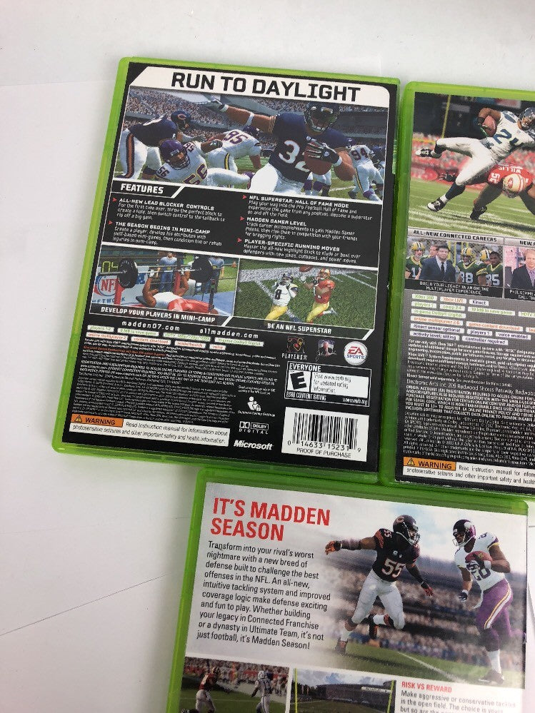 Madden NFL 07 (Microsoft Xbox 360, 2006) Complete 2013 2015 Bundle