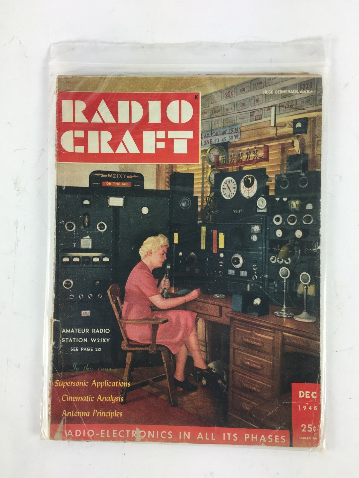 December 1946 Radio Craft Hugo Gernsback Magazine Amateur Radio W21XY SuperSonic