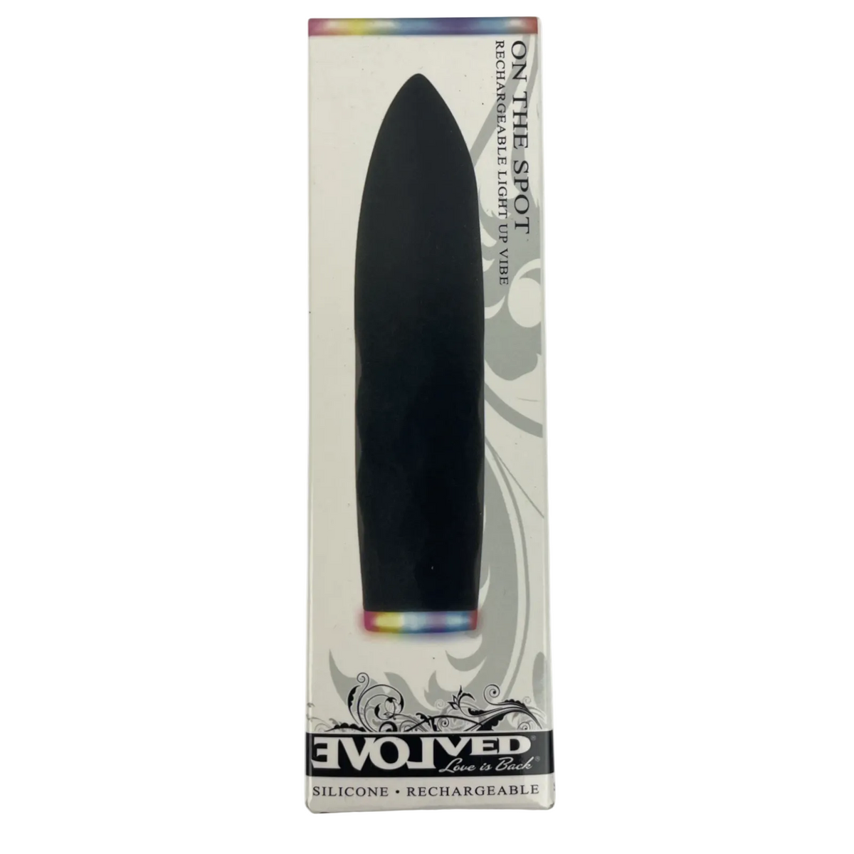 " Evolved " On The Spot Bullet Rechargeable Light Up Vibe Personal Toy - Black