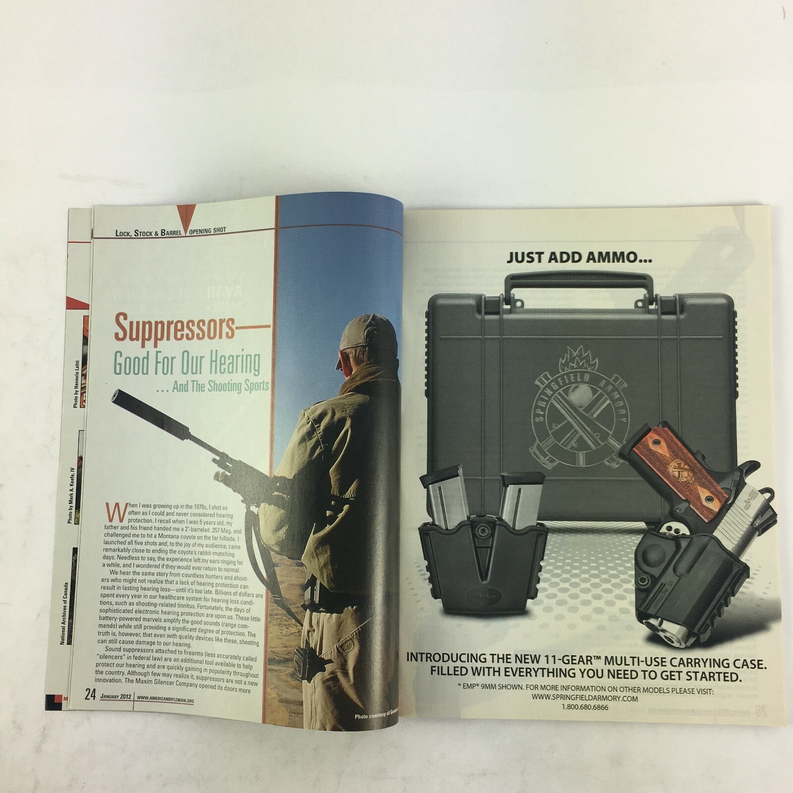 January 2012 American Rifleman Magazine Grade Springfield's XD(m) 5.25 M1911-22