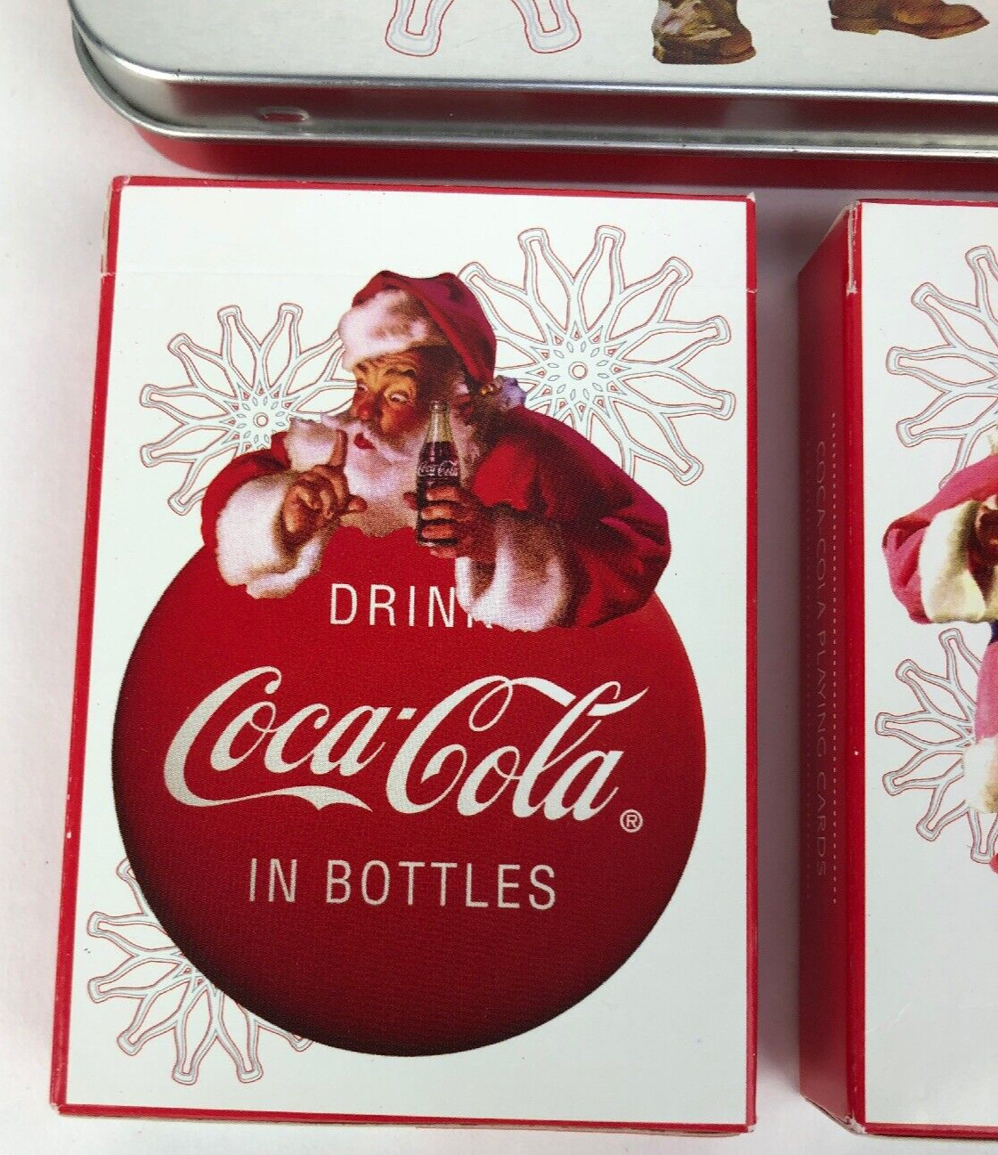 Bicycle COCA COLA ~ Santa Claus 2008 Collectible Playing Cards w/ tin container