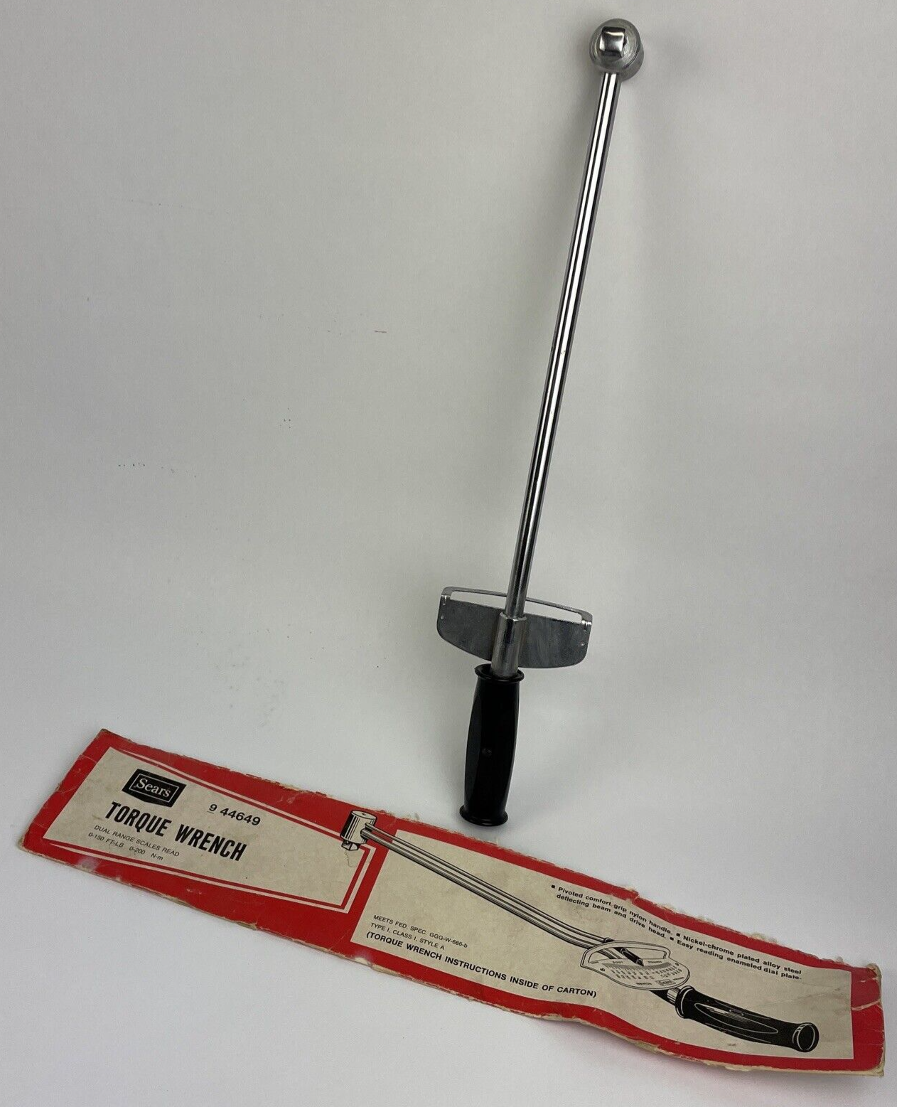 Sears Craftsman Torque Wrench 9-44641 - 1/2" Drive Duel Range Scales 0-150 FT-LB