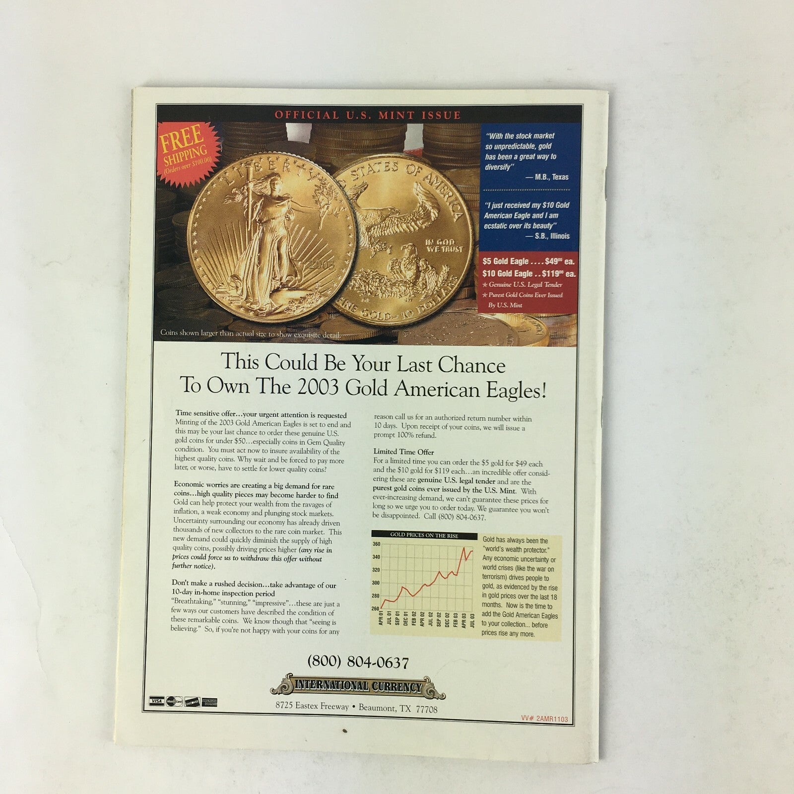 November 2003 American Rifleman Magazine .458 Lott All Business Eye Relief