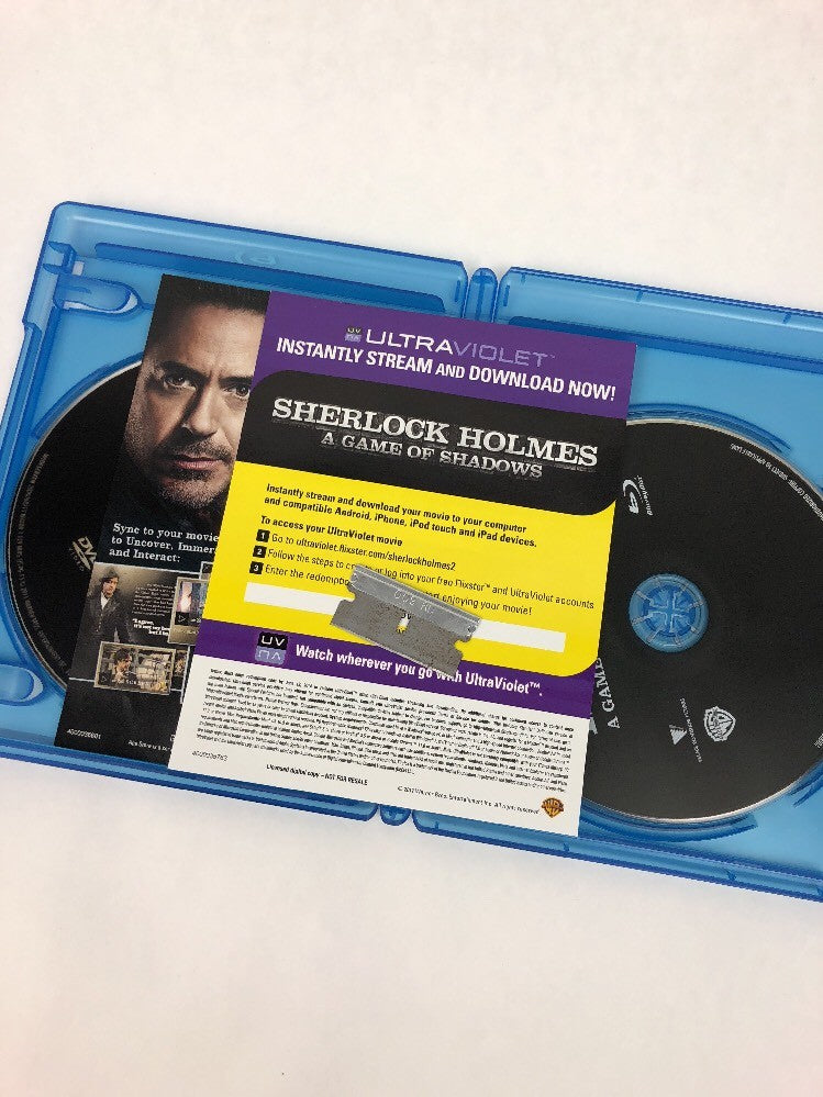 Sherlock Holmes A GAME OF SHADOWS Blu-Ray Disc + DVD Fast Free Shipping