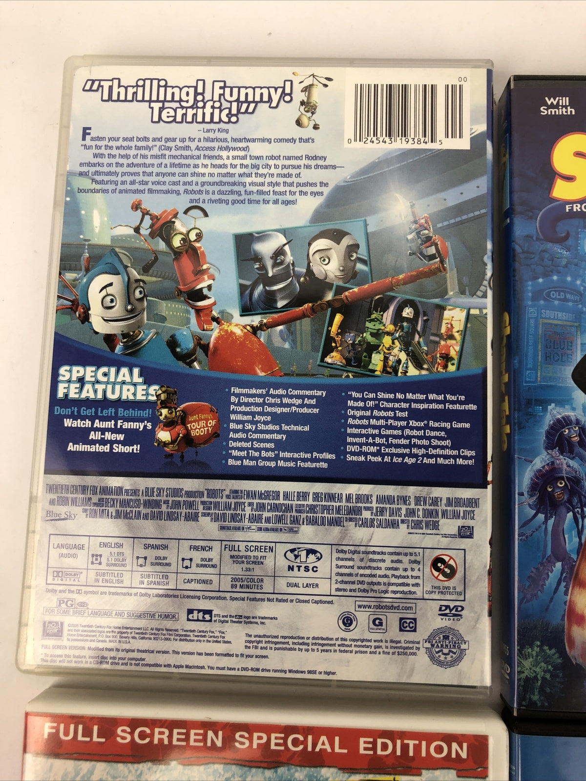 4 x DreamWorks DVD LOT - Shark Tale, Surf's Up, Robots, Over the Hedge *VGC