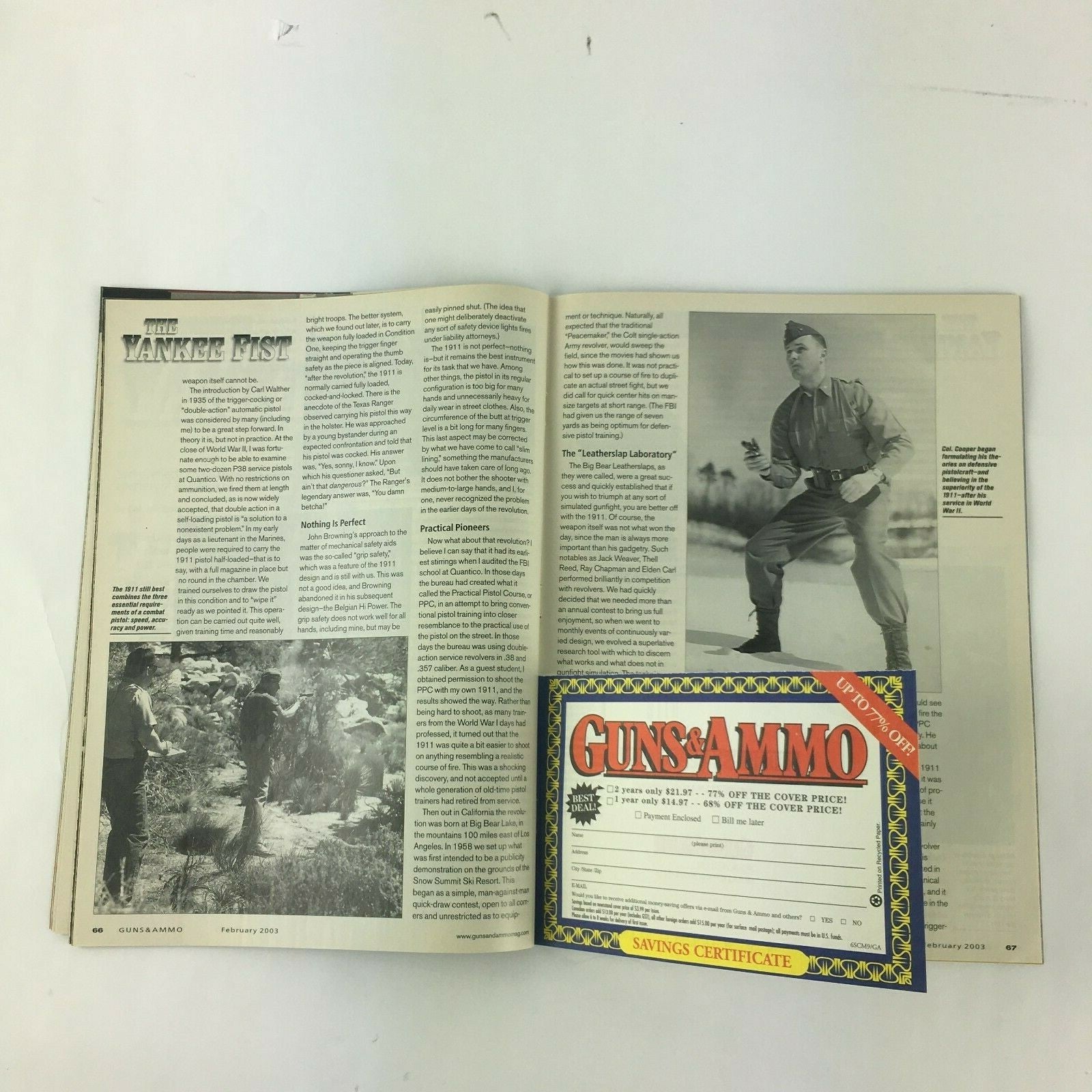 February 2003 Guns&Ammo Magazine Built For Speed S&W's .38 Super 627 Jeff Cooper