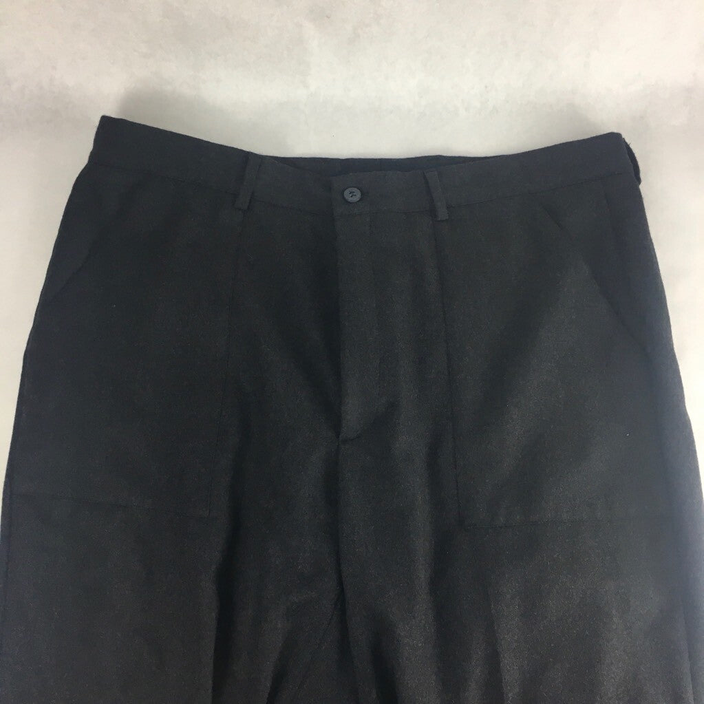 Old River Mens Dress Pants Black Flat Front Flap Pockets Virgin Wool US 38 EU 48