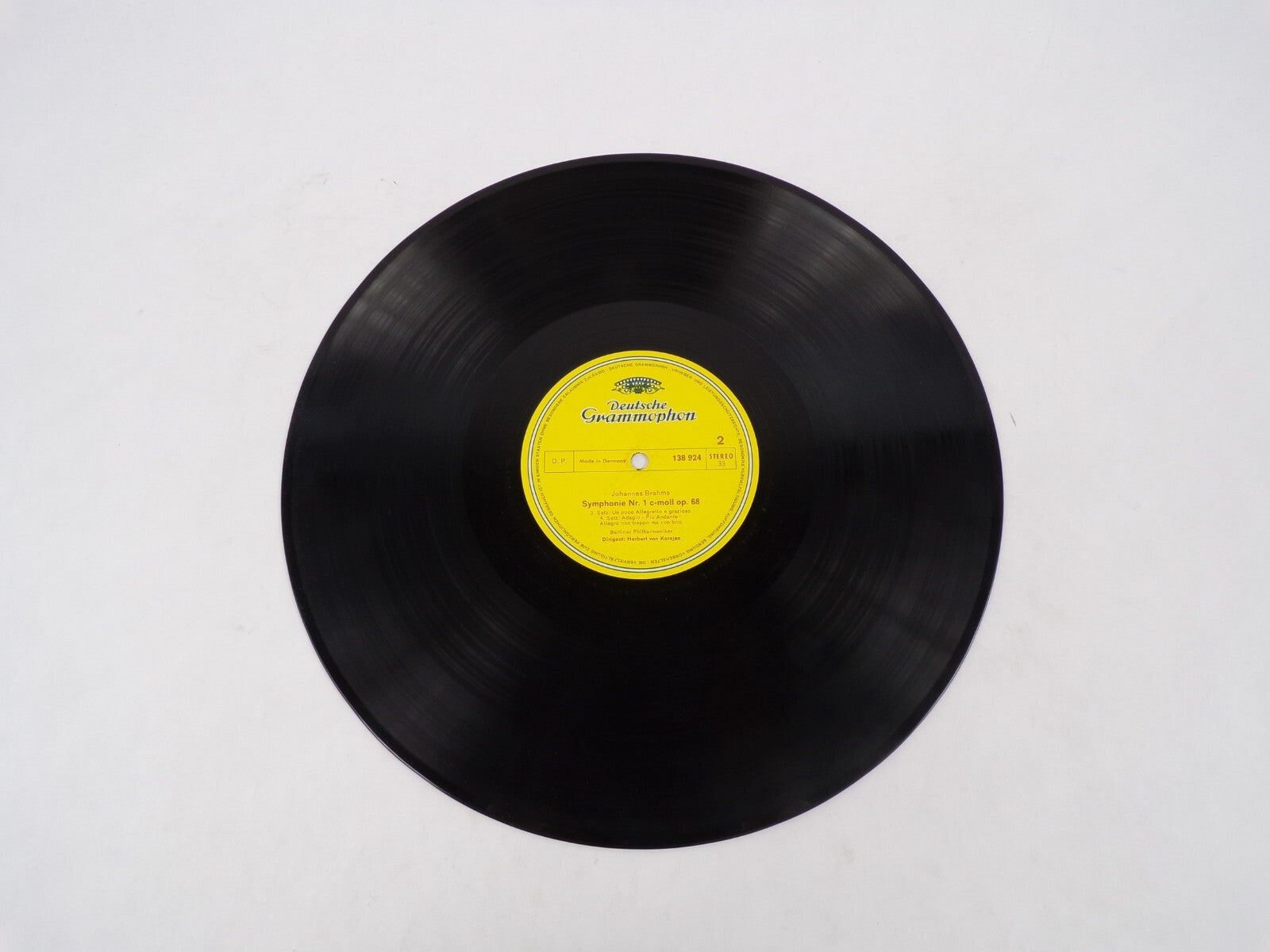 Herbert Von Karajan Brahms Symphonic No.1 Berliner Philharmoniker Vinyl Record