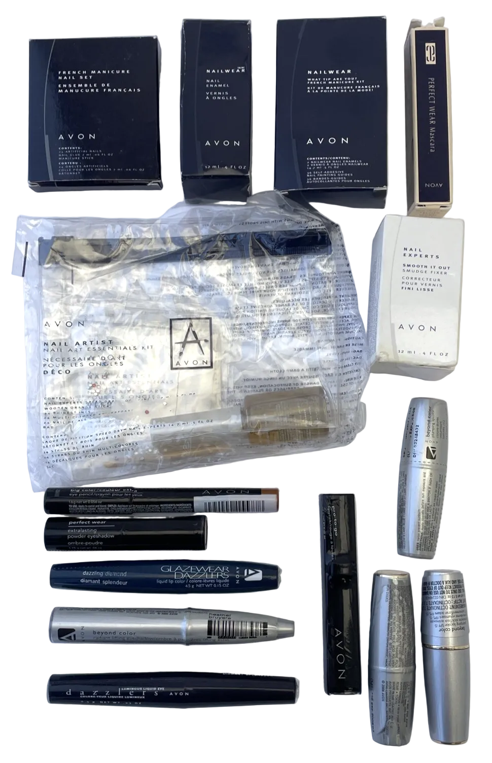 16 Piece AVON Makeup Lot Lipstick NOS Sealed, assorted Nail Experts LipStick ++