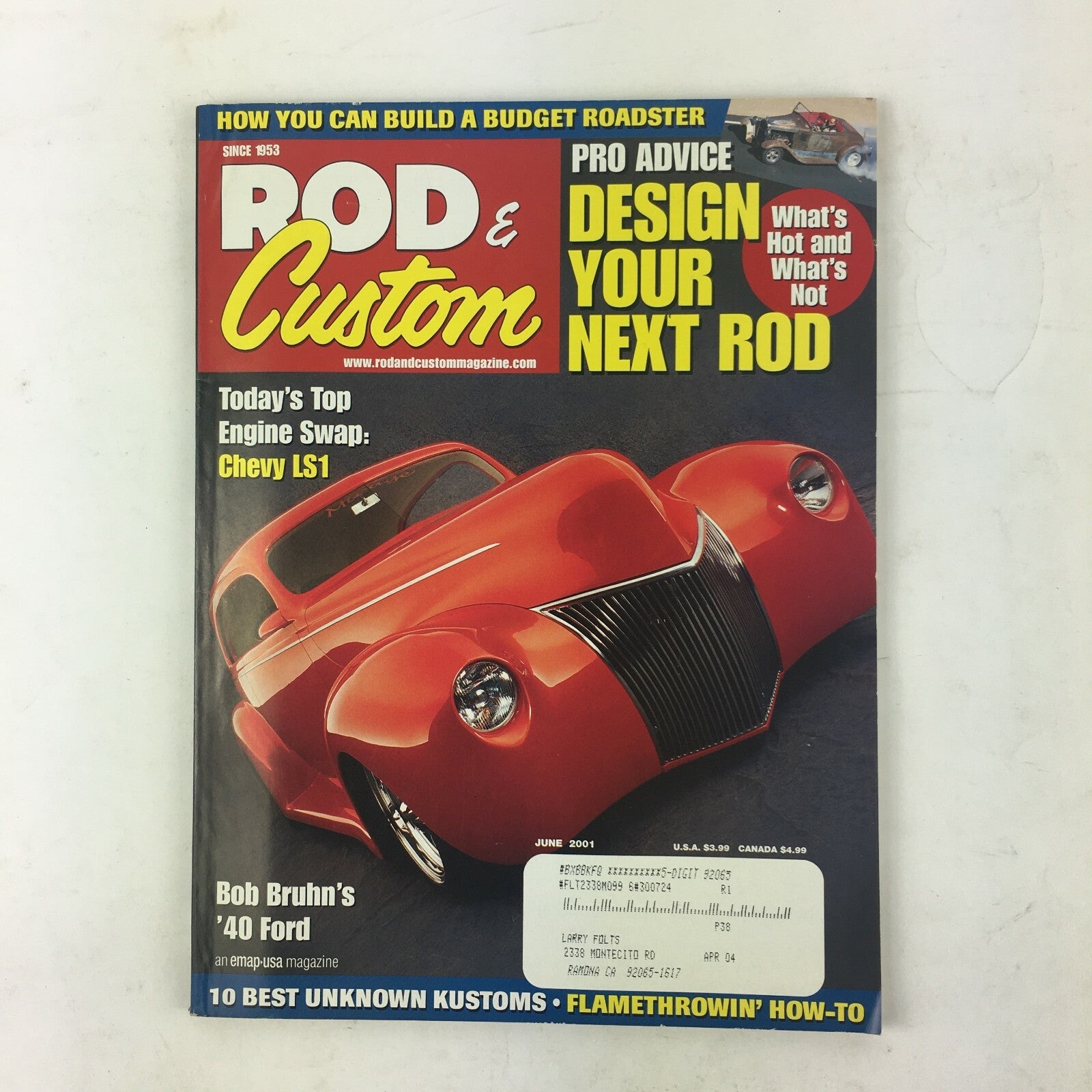 June 2001 Rod & Custom Magazine Pro Advice Design Your Next Rod Bob Bruhn's