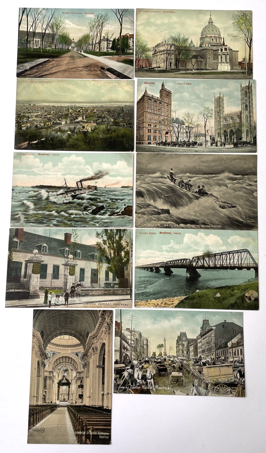 Montreal Quebec Canada Antique Early 1900's Post Card Lot of 10 - Jean Baptiste