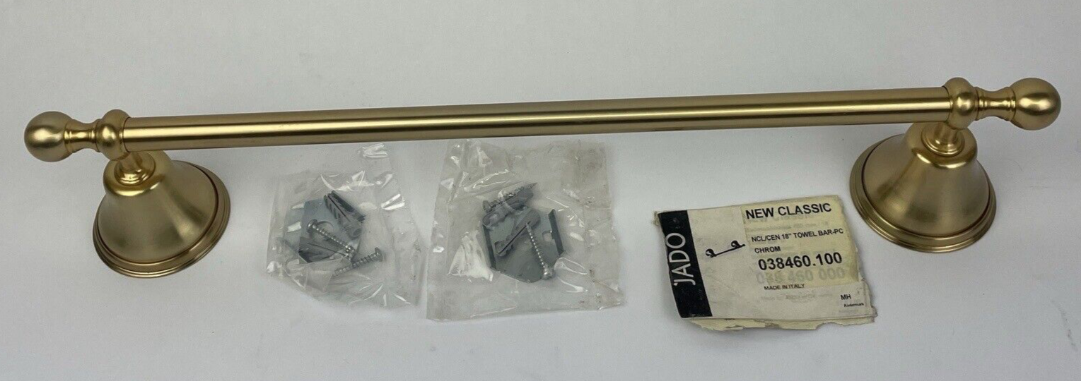 New Classic JADO Bathroom Towel Bar NCL/CEN 18” 038460.100 Gold Chrome Finish