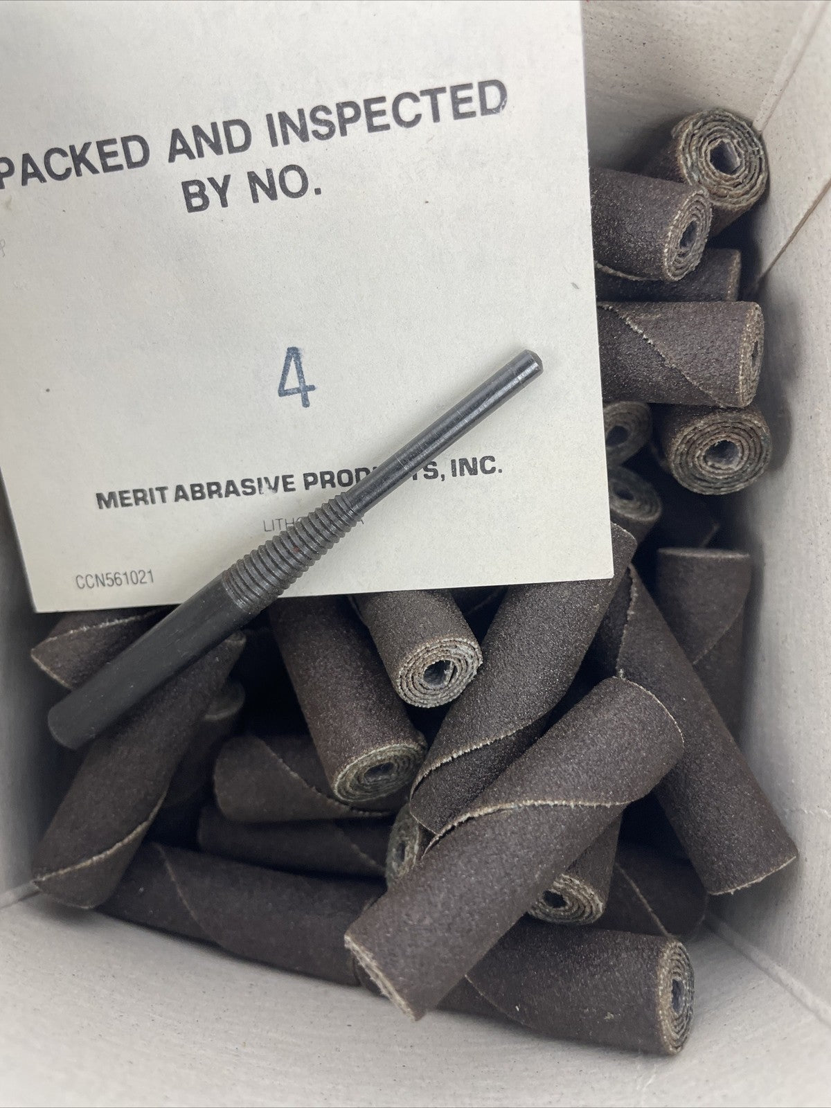 62 Merit Abrasives 120 grit resin-bond cartridge rolls 3/8 x 1-1/2 x 1/8