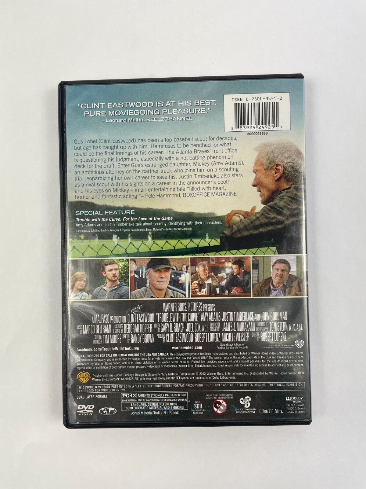 Trouble With The Curve Whatever Life Thrown At You Amy Adams Justin DVD Movie