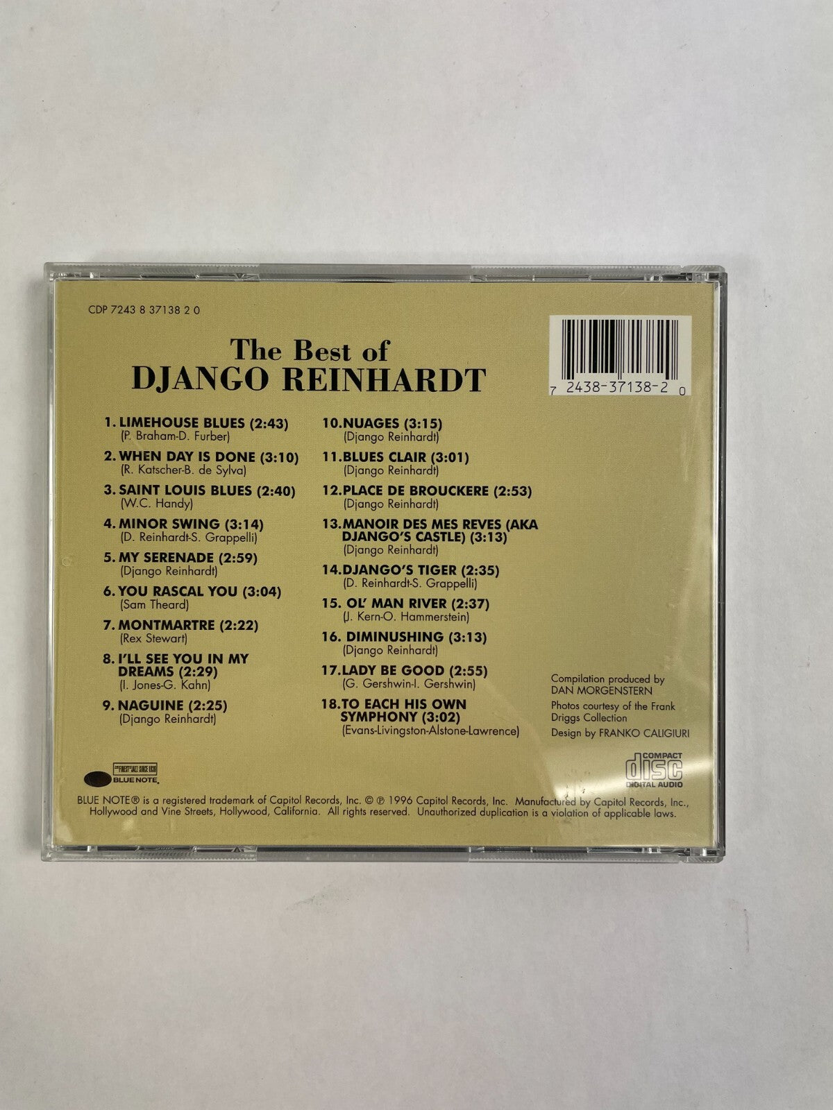 The Best Of Django Reinhardt Blues Clair Nuages Naguine Minor Swing CD#72