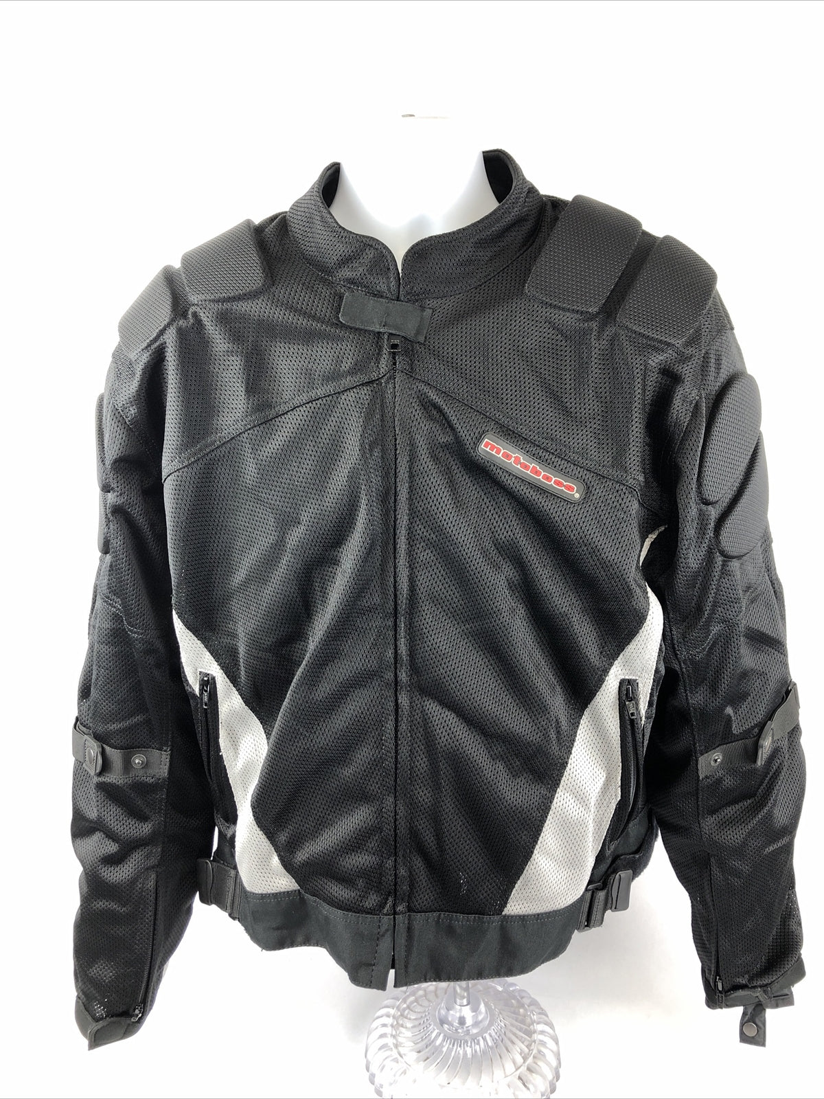 L ~ Motoboss Motorcycle Jacket Padded Protection Armored Removable Lining Mesh