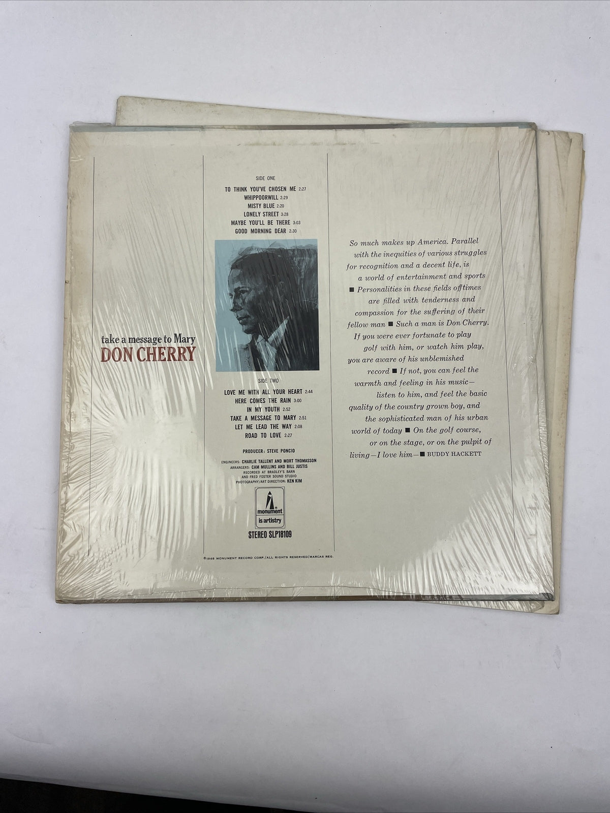 2 x Don Cherry self-titled LP Monument SLP18124 Stereo + Take A Message to Marry