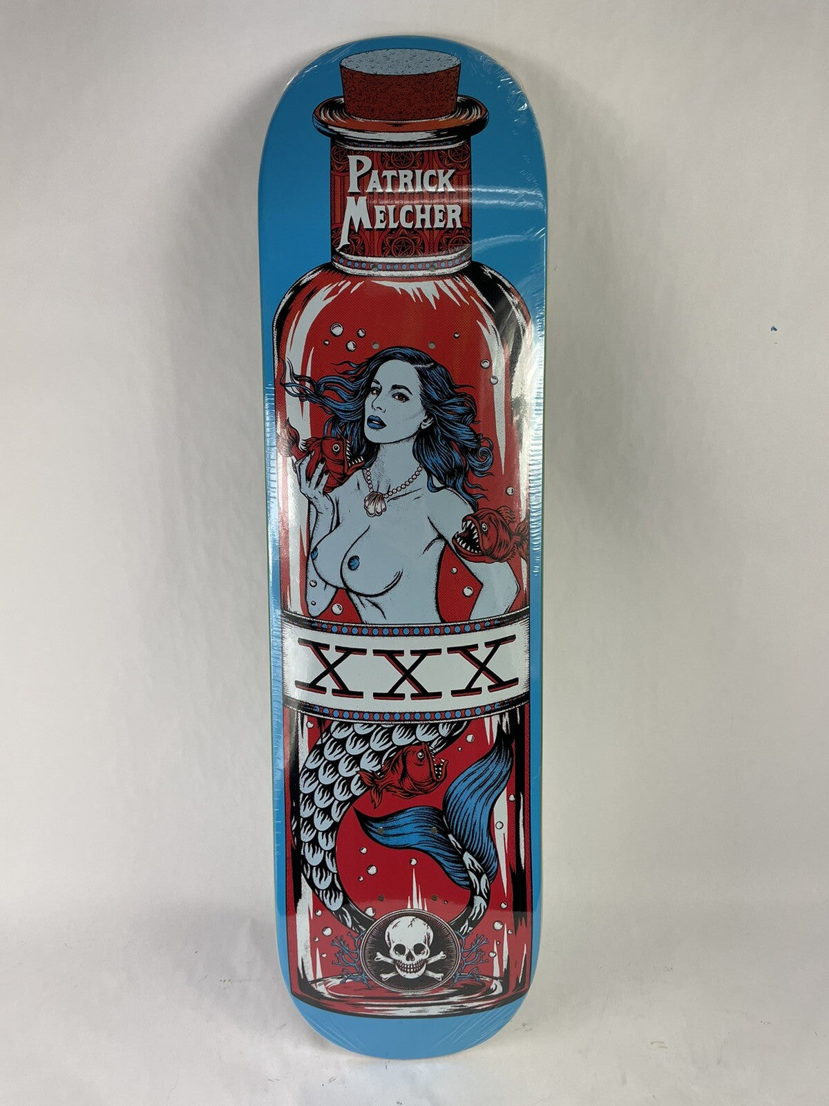 Patrick Melcher Mermaid BLUE Pro Death Skateboards 8.25 " Tapered Square FA Nose