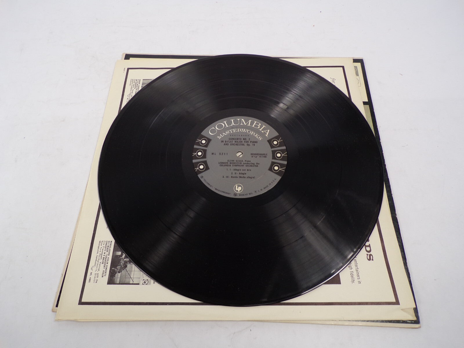 Beethoven Bach Concerto for Piano and Orchestra Glenn Gould Vinyl Records